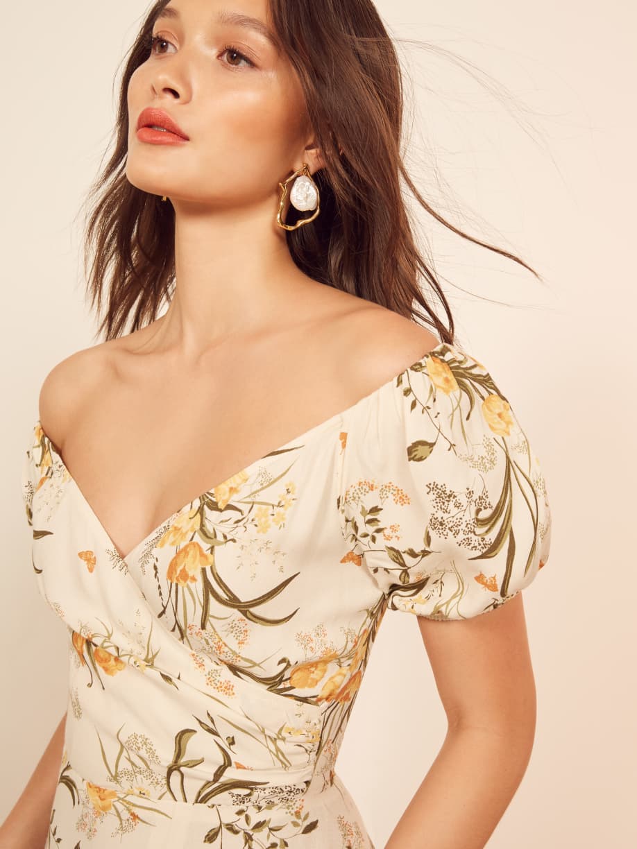 Reformation off the shoulder dress