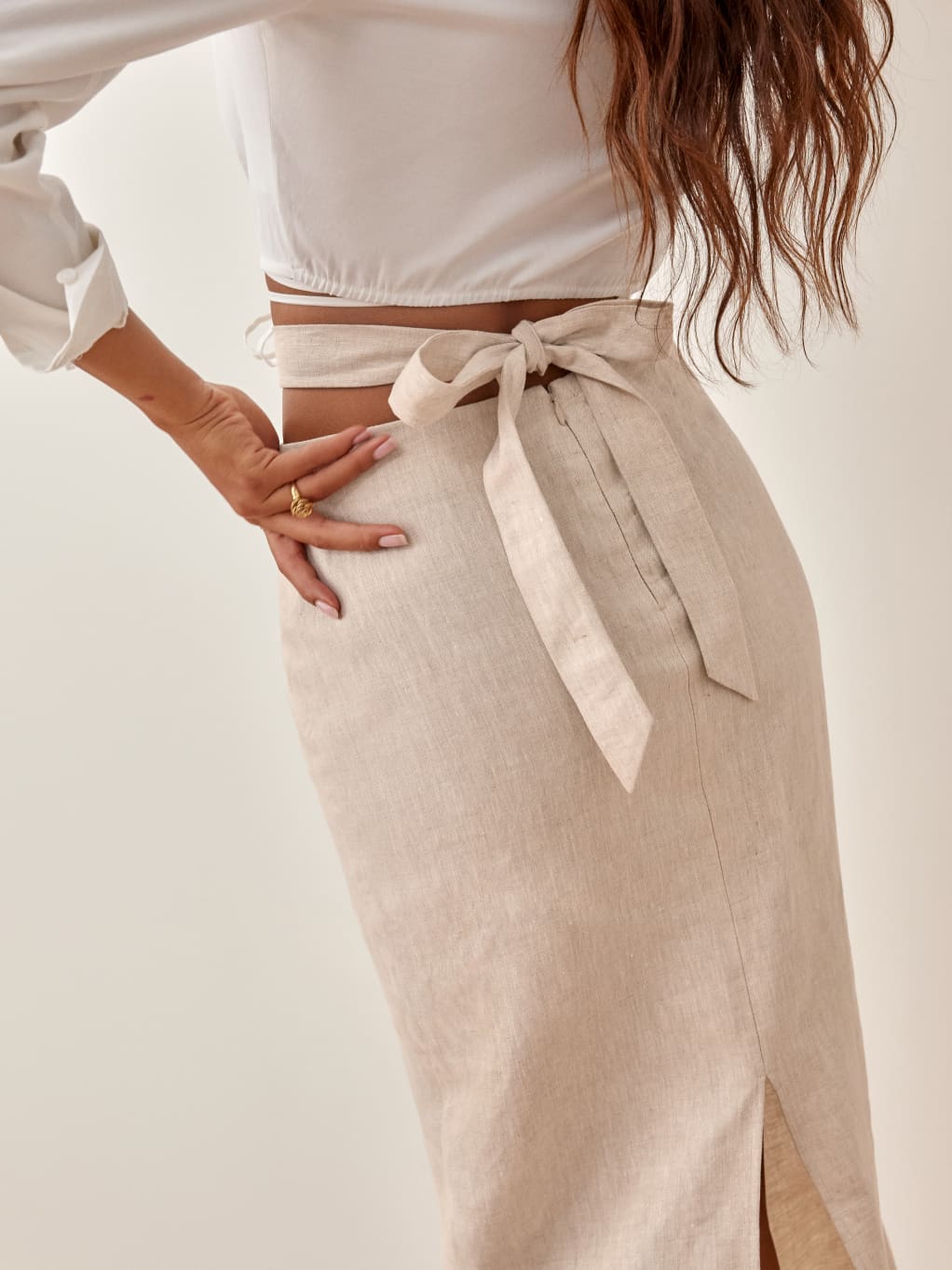 Penne Skirt Midi Linen Reformation Penne Skirt Midi Linen Reformation