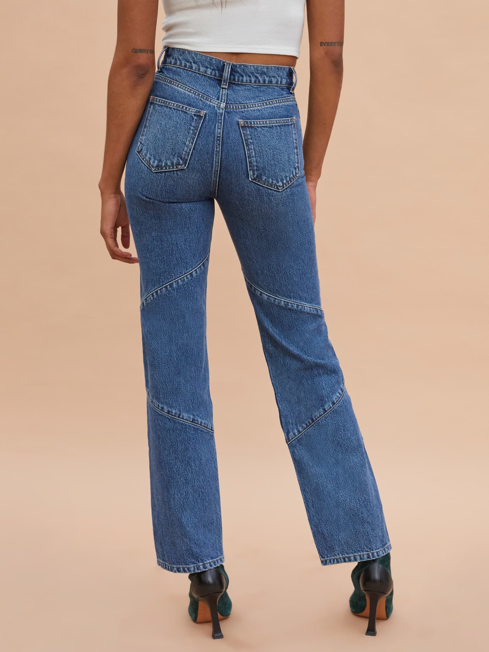 Cynthia 80's Seamed High Rise Straight Jeans | Reformation
