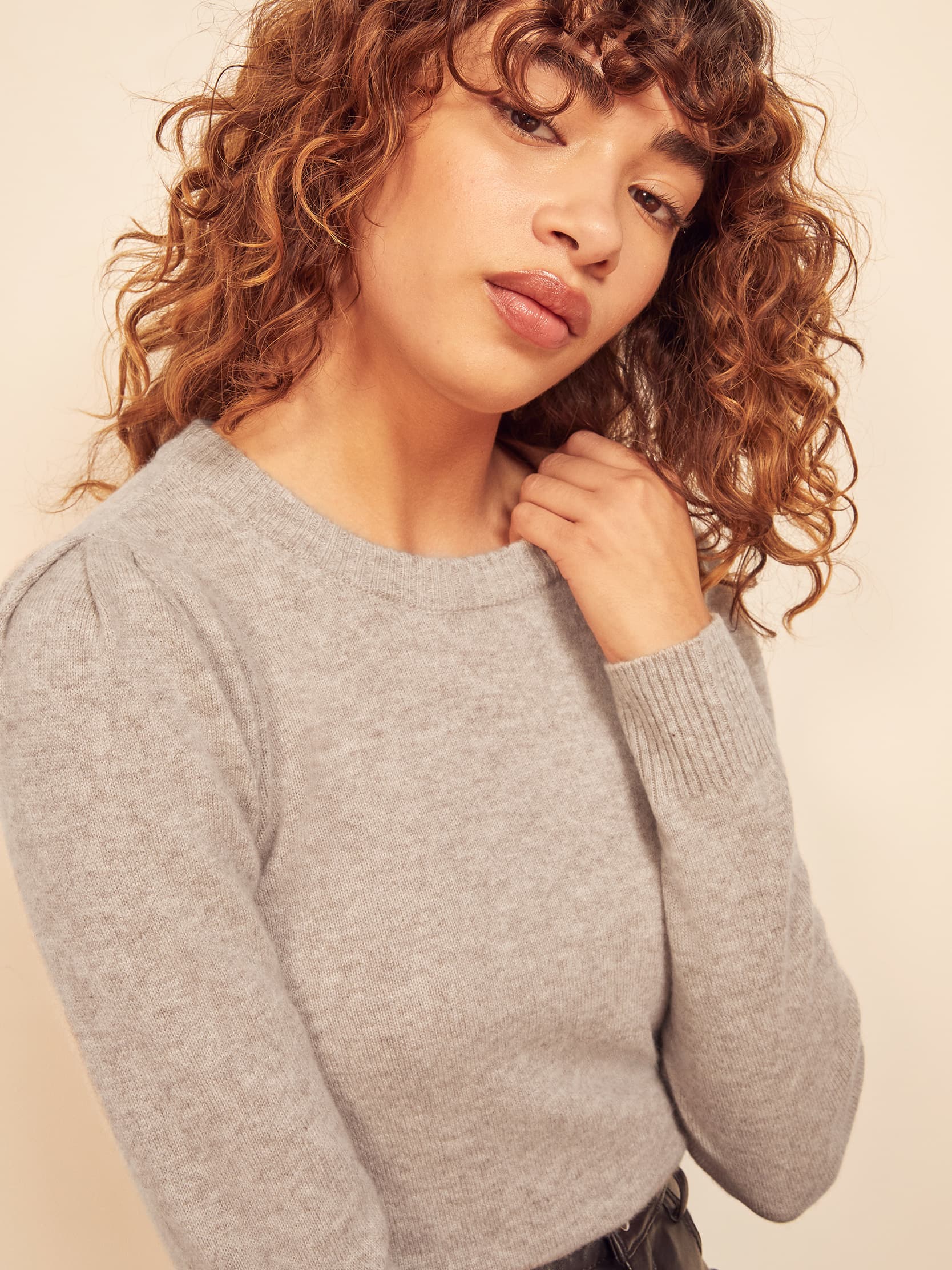 Cashmere Crew Puff Sleeve | Reformation