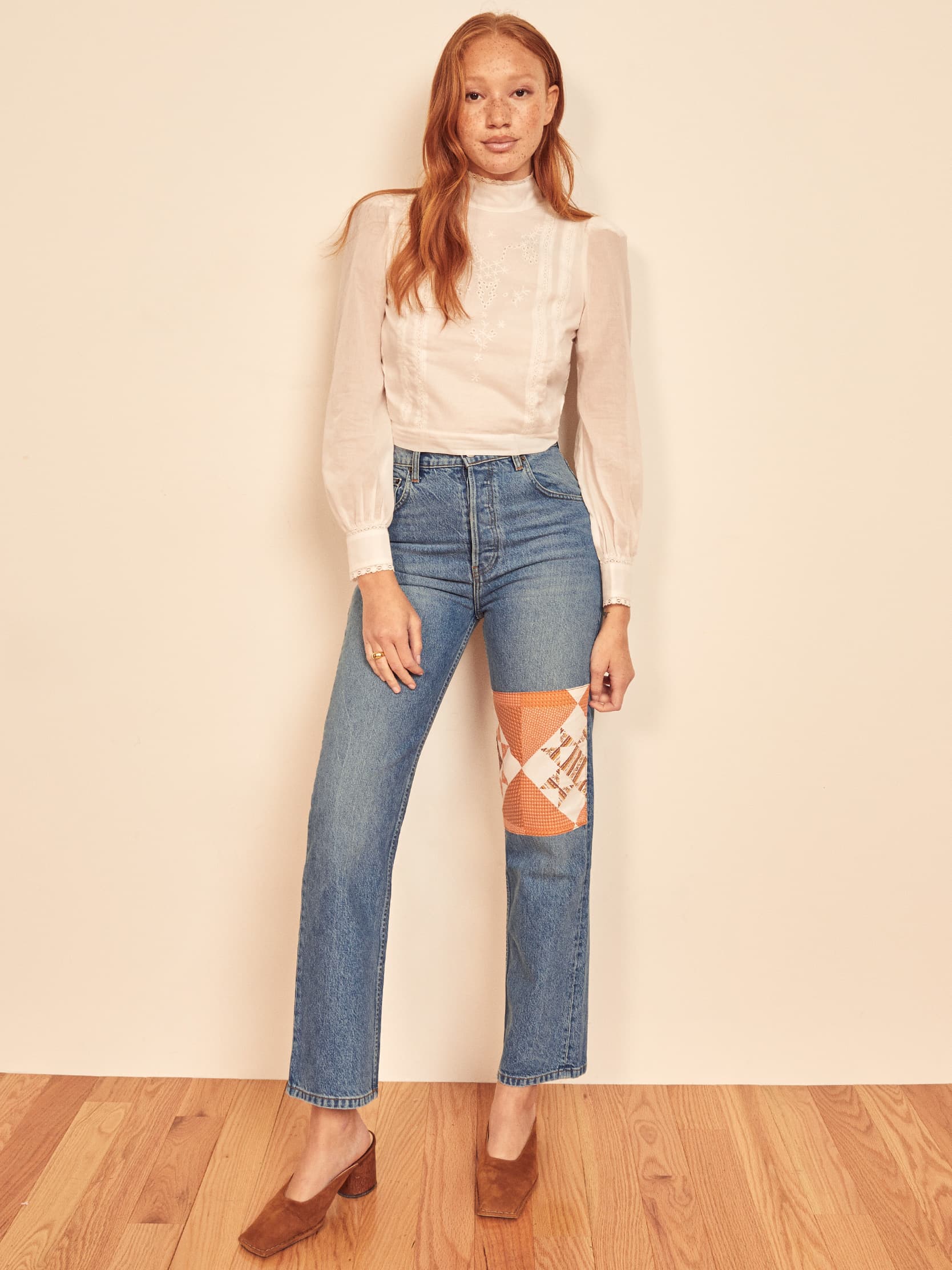 Cynthia Quilted Jean Sustainable Denim Reformation