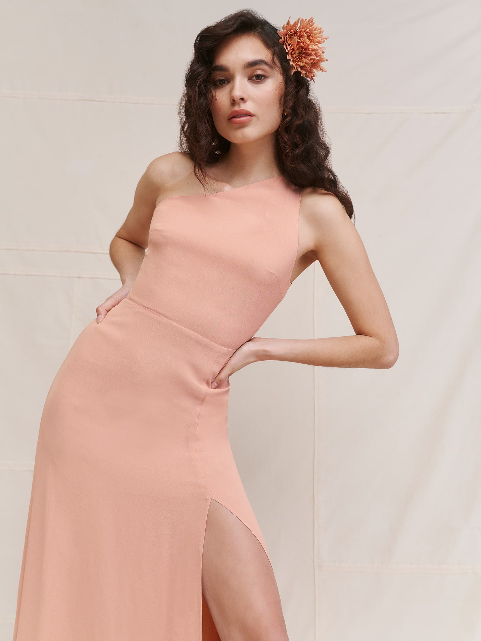 Evelyn Dress One Shoulder Bridal Reformation