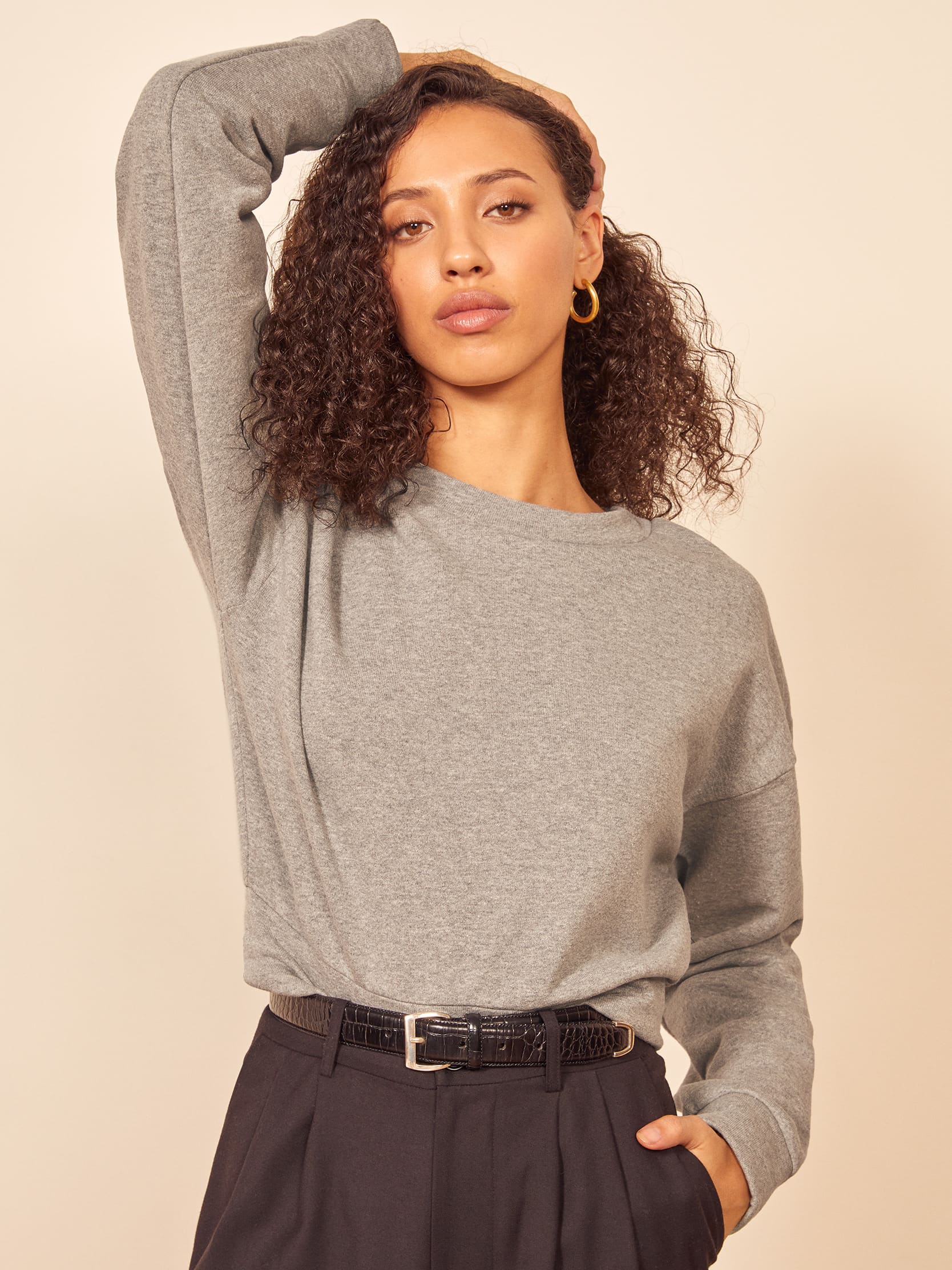 reformation hunter crop sweatshirt