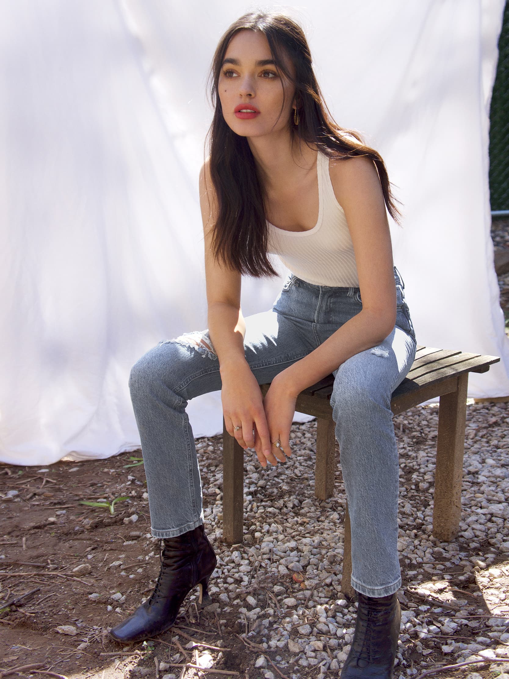 liza ultra high rise straight jeans
