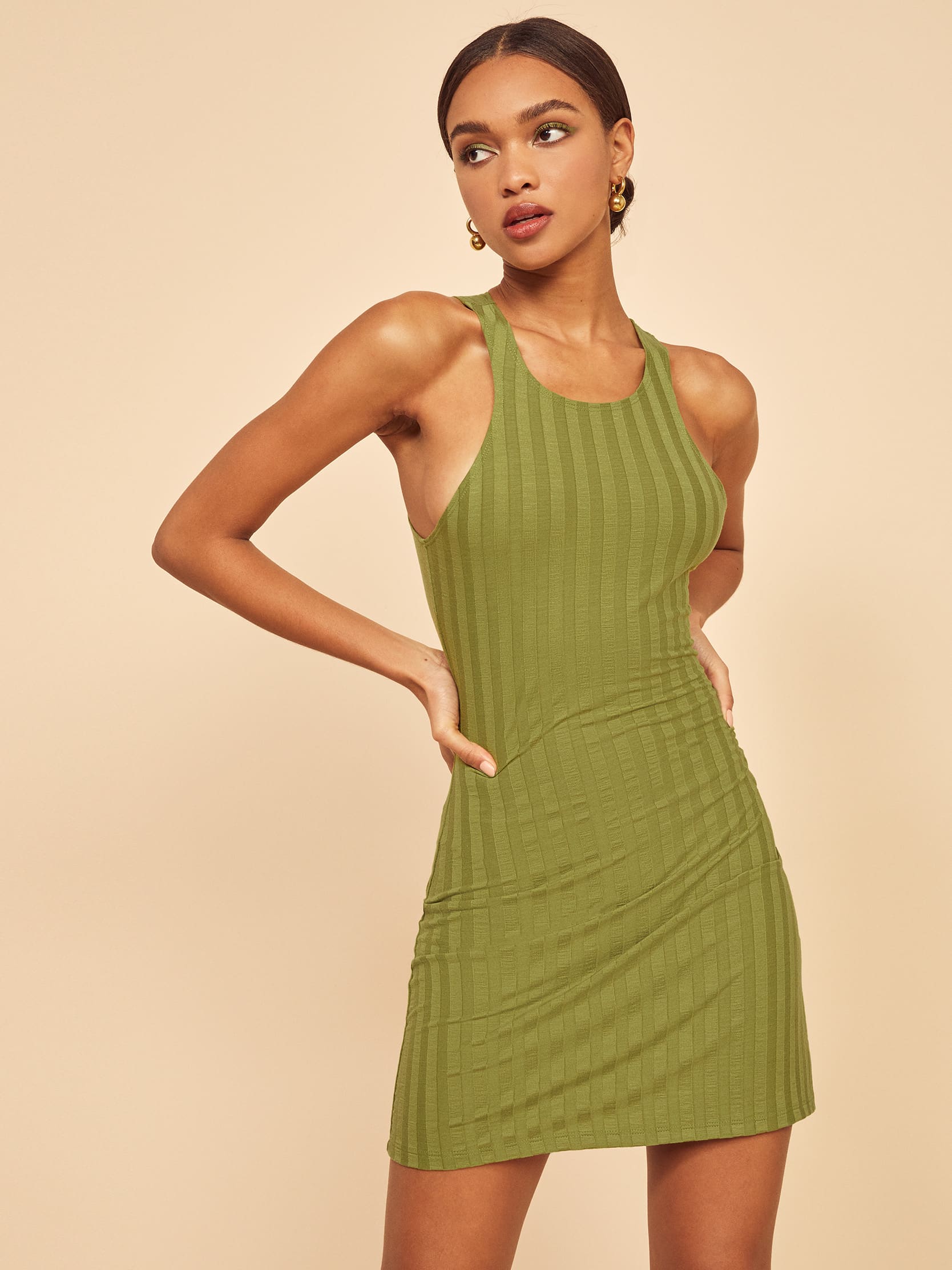 reformation ribbed dress