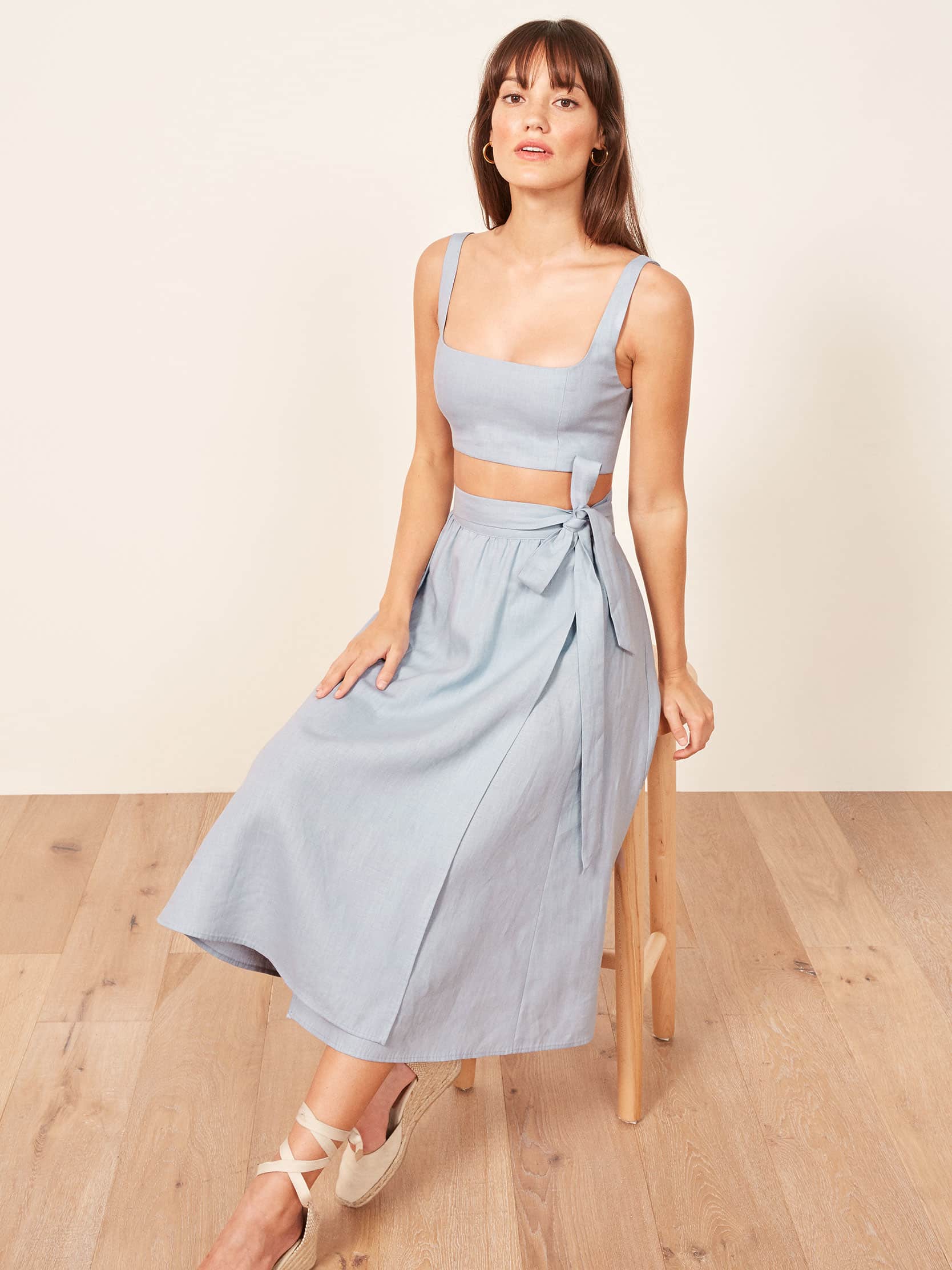 two piece wrap skirt set
