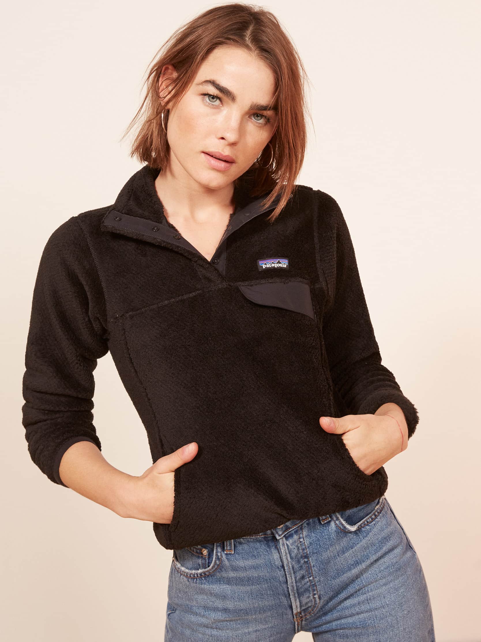 Black Patagonia Retool Snap-T Pullover