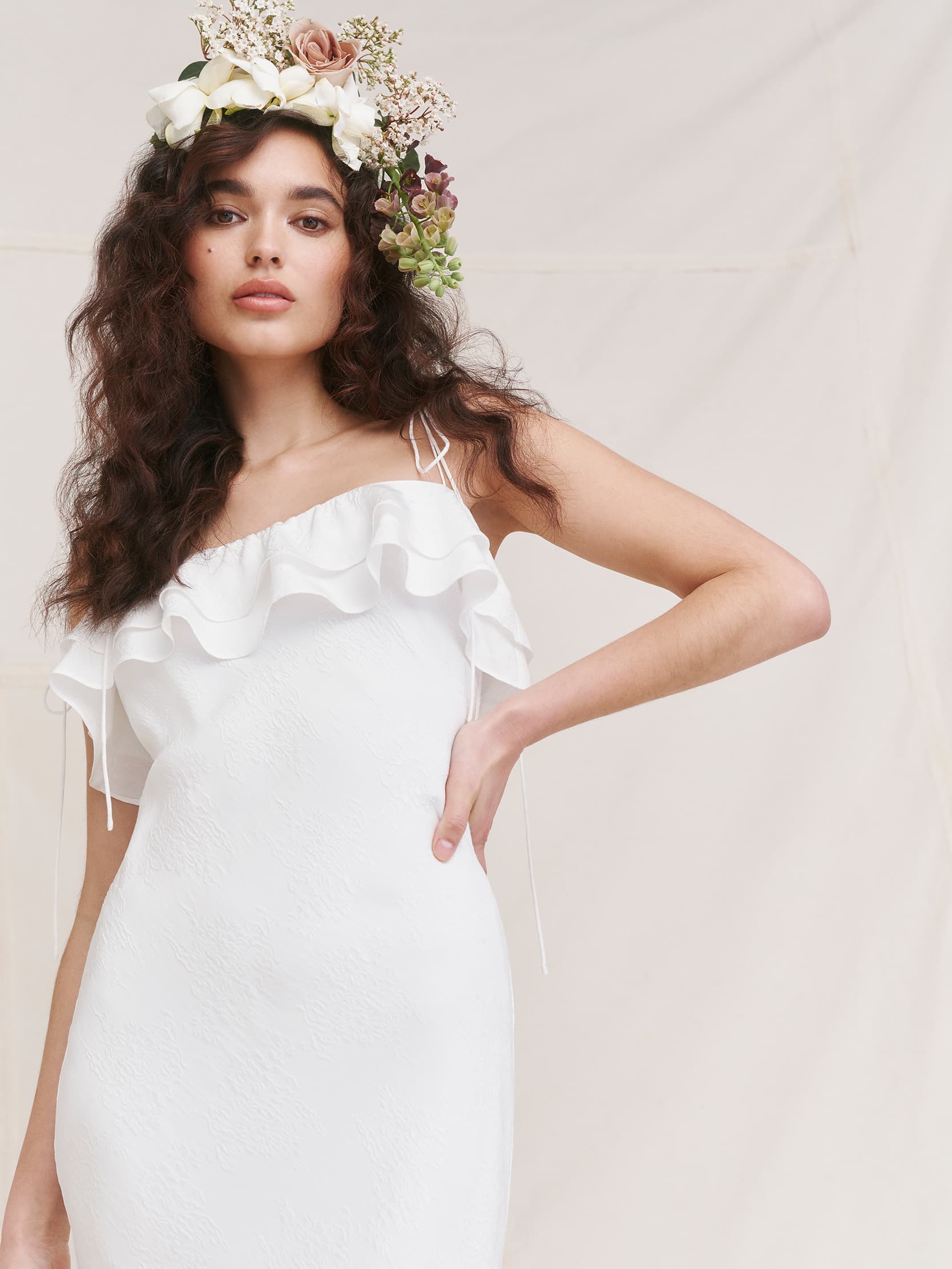 Ramona Dress Spaghetti Strap Bridal Deadstock Reformation