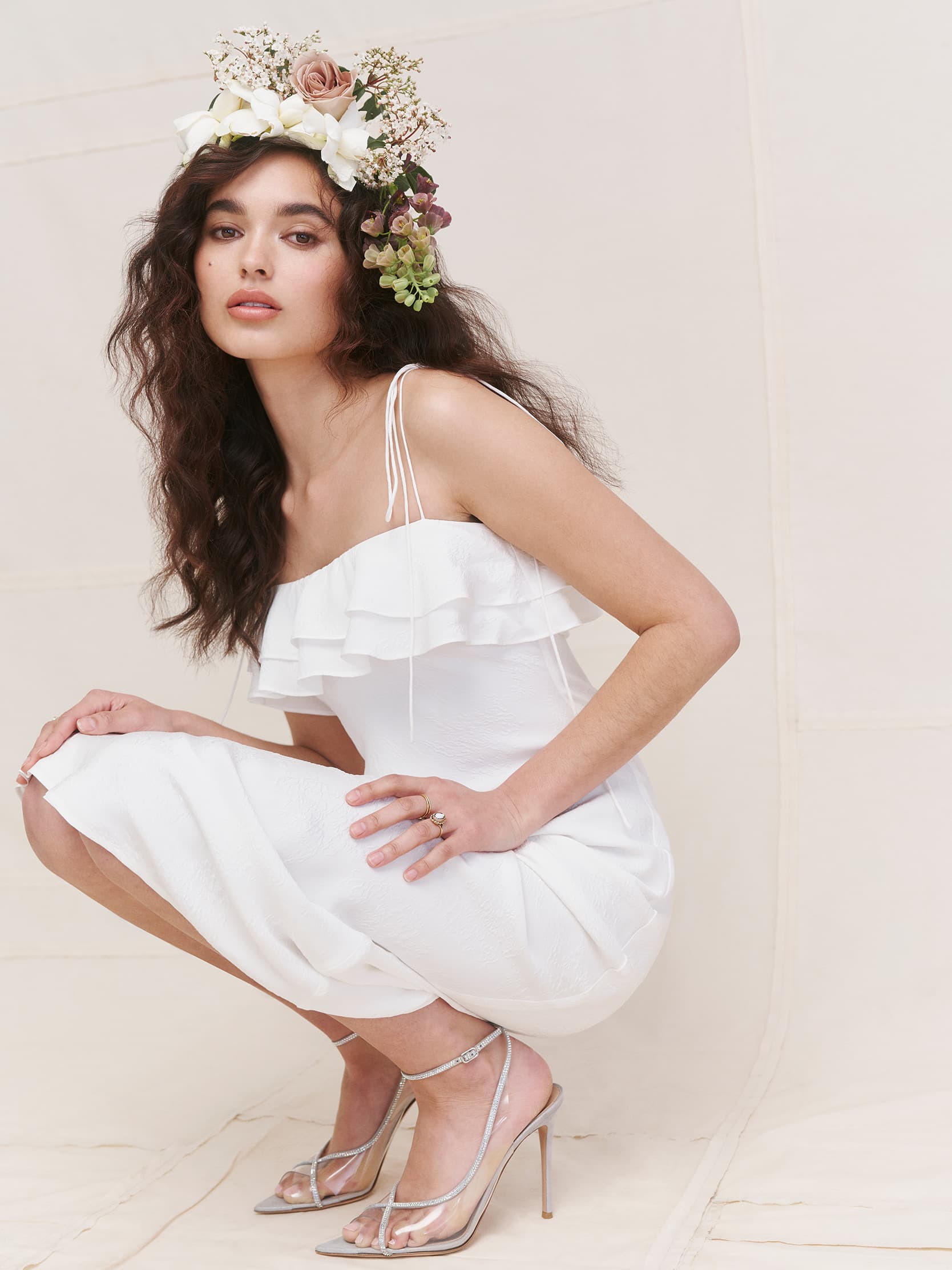 Ramona Dress Spaghetti Strap Bridal Deadstock Reformation