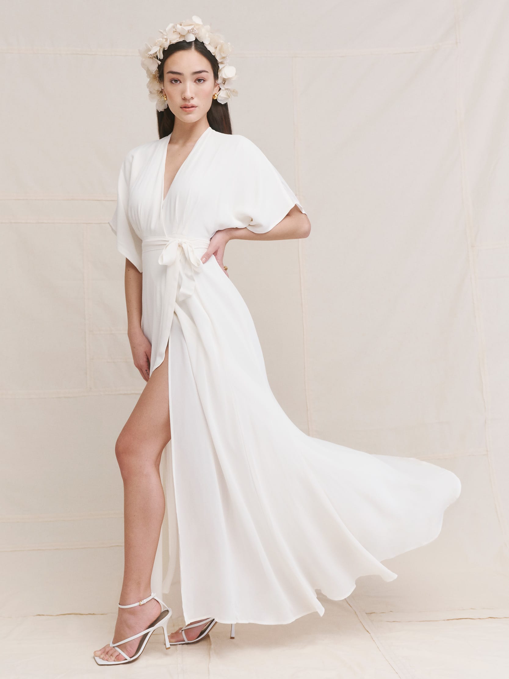 white rayon wrap skirt
