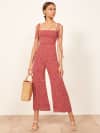 self tie strap super wide leg jumpsuit