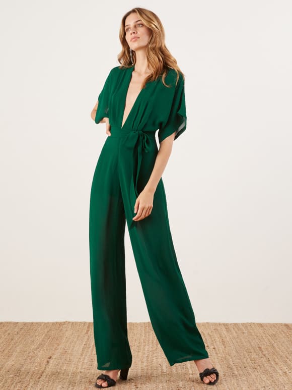 reformation gavin dress emerald