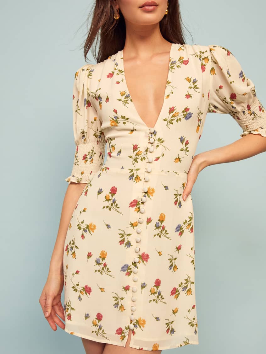 reformation sunflower dress