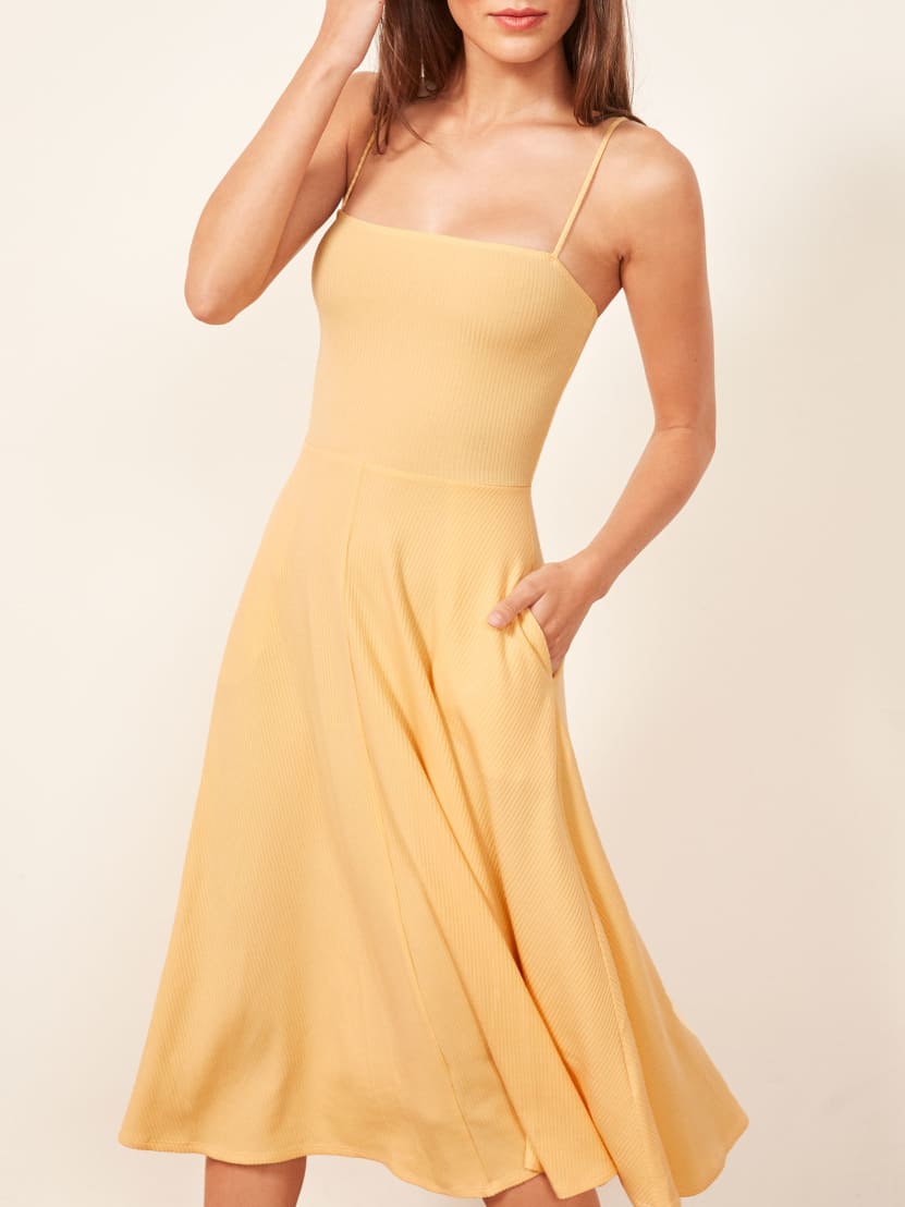 reformation jeans dress