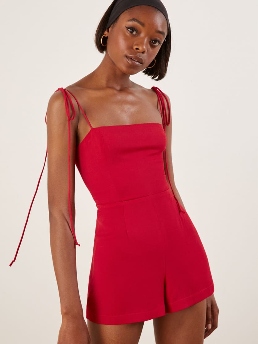 reformation red jumpsuit