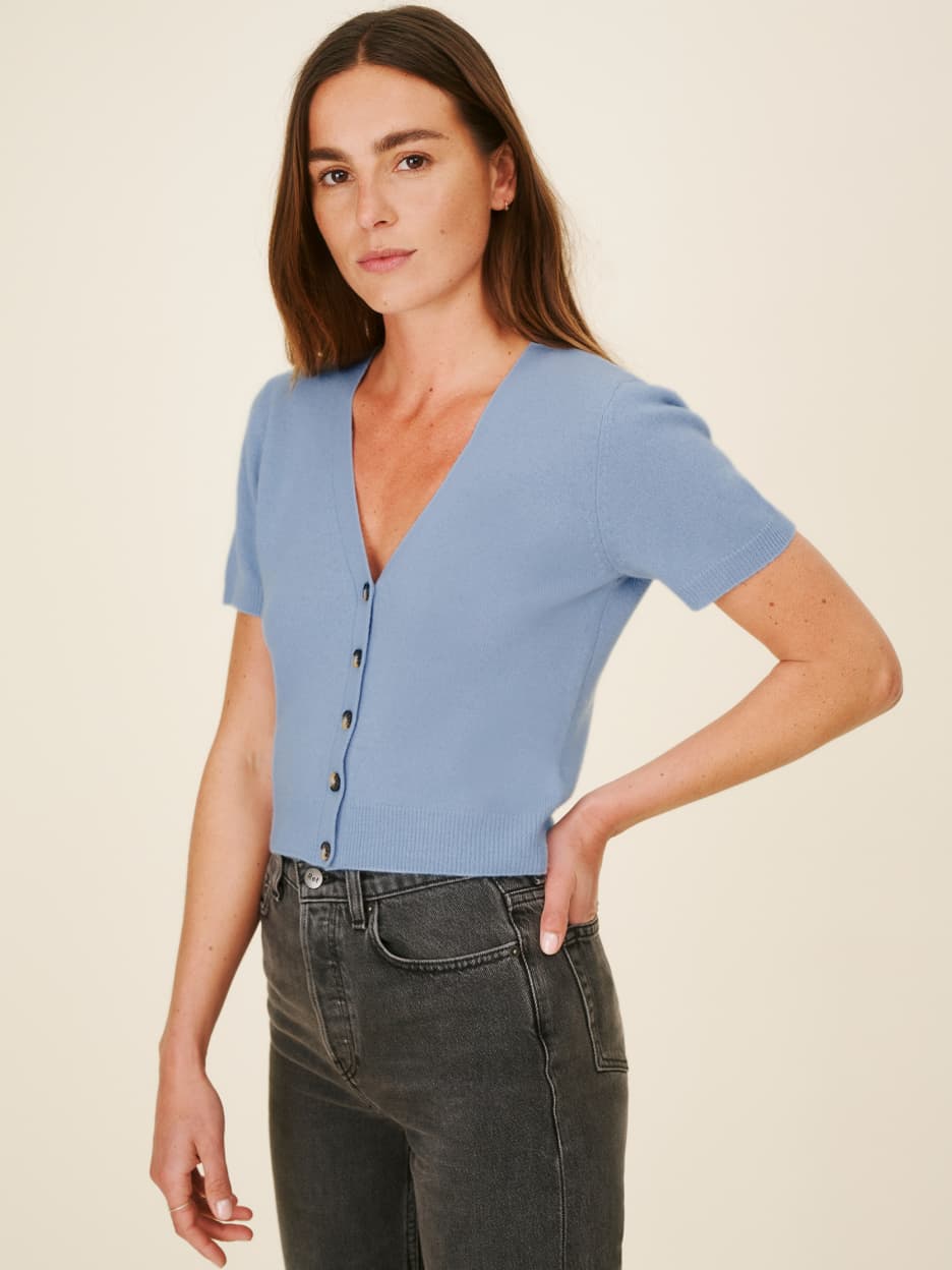 short sleeve boyfriend cardigan