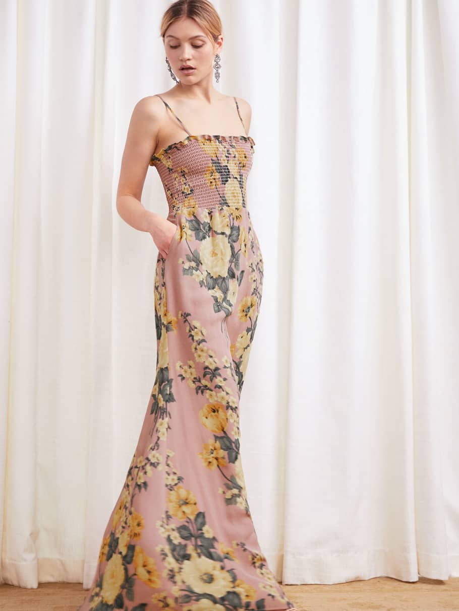 reformation peach dress