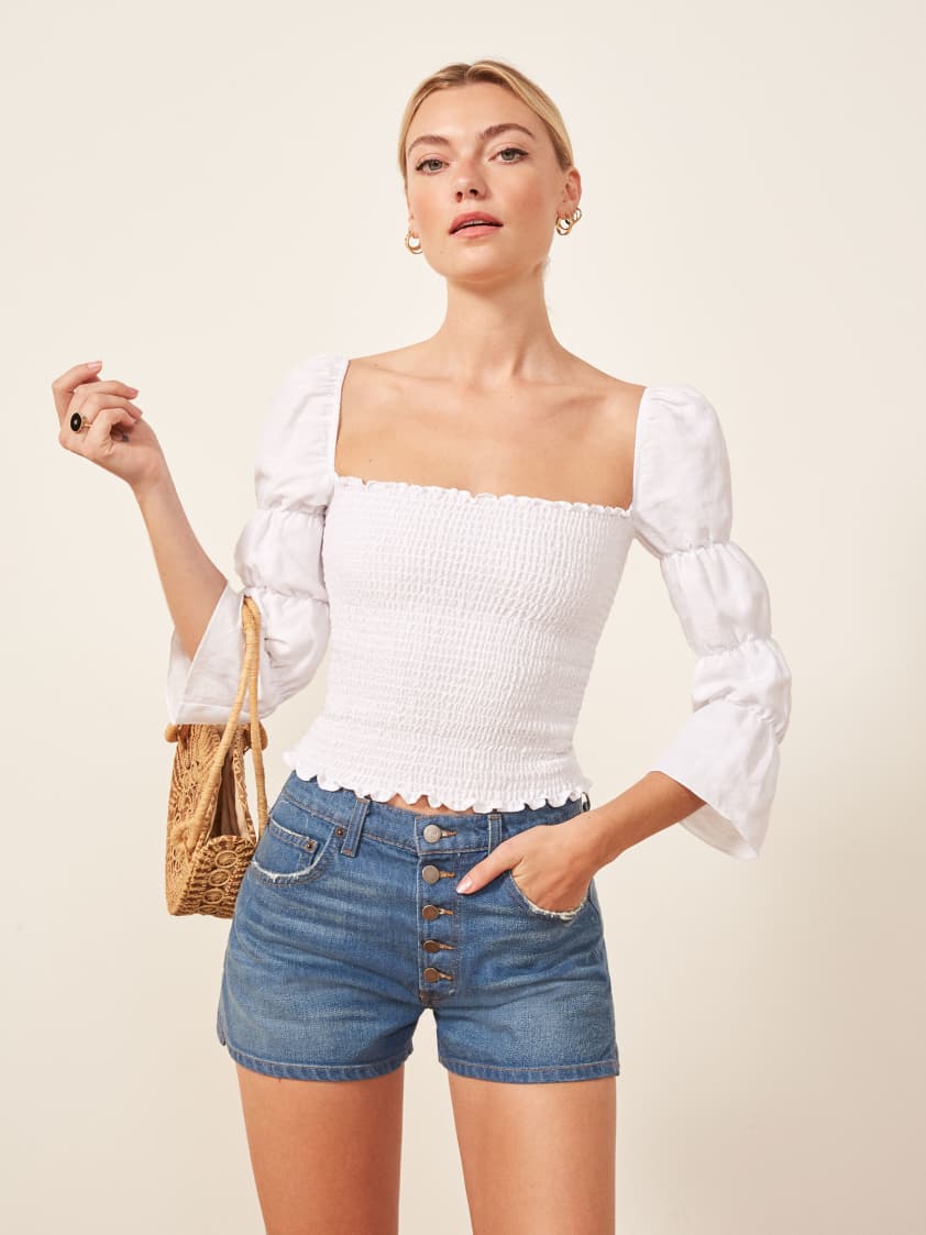 reformation linen top