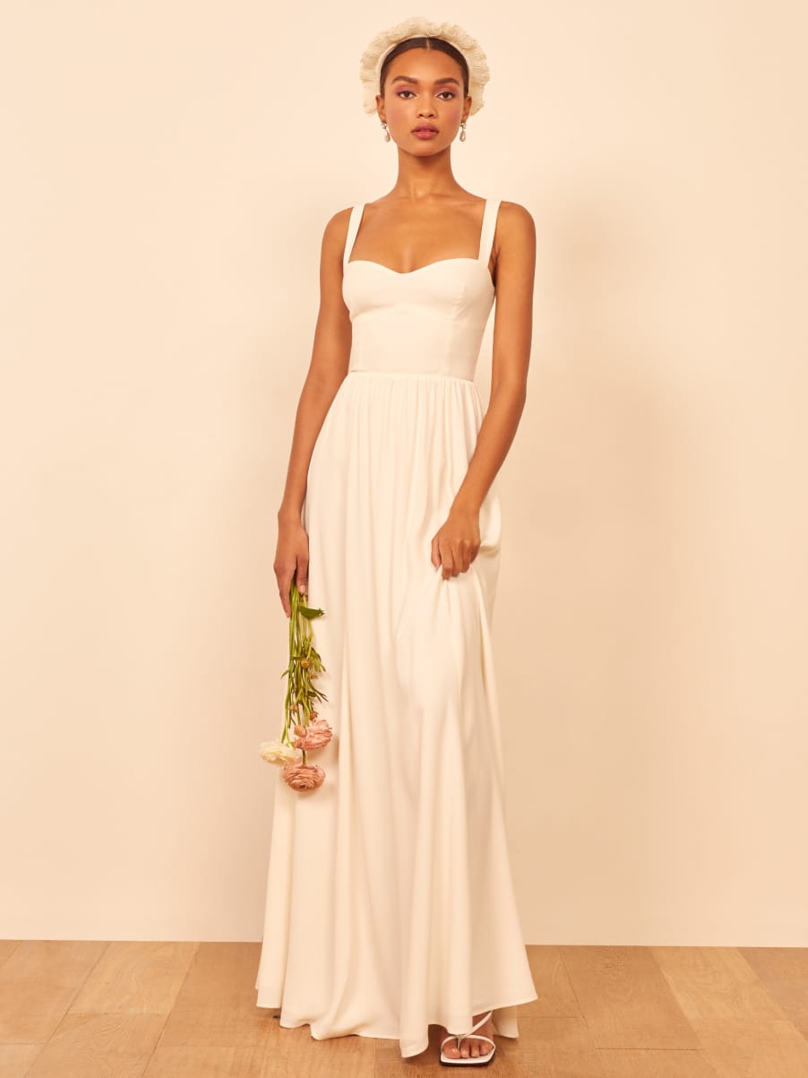 Hollyhock Dress Sleeveless Bridal Crepe Reformation