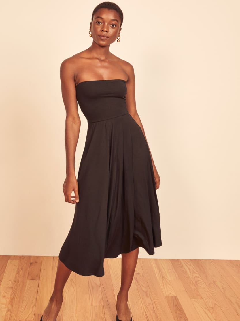 strapless knit dress