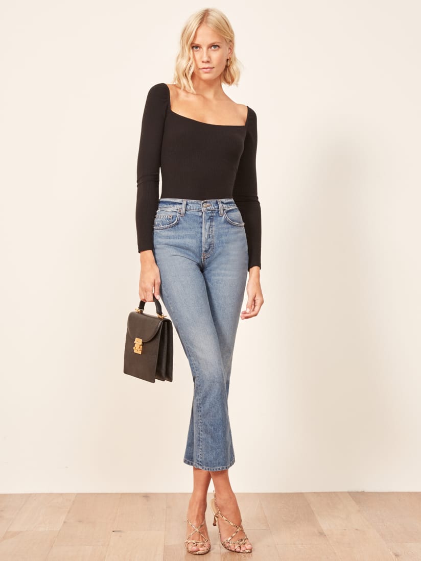 reformation jordi kick flare jeans