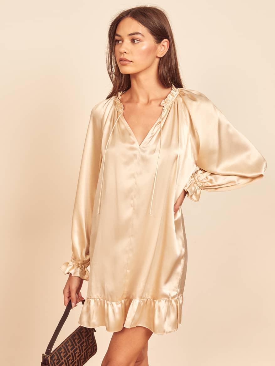reformation silk dress