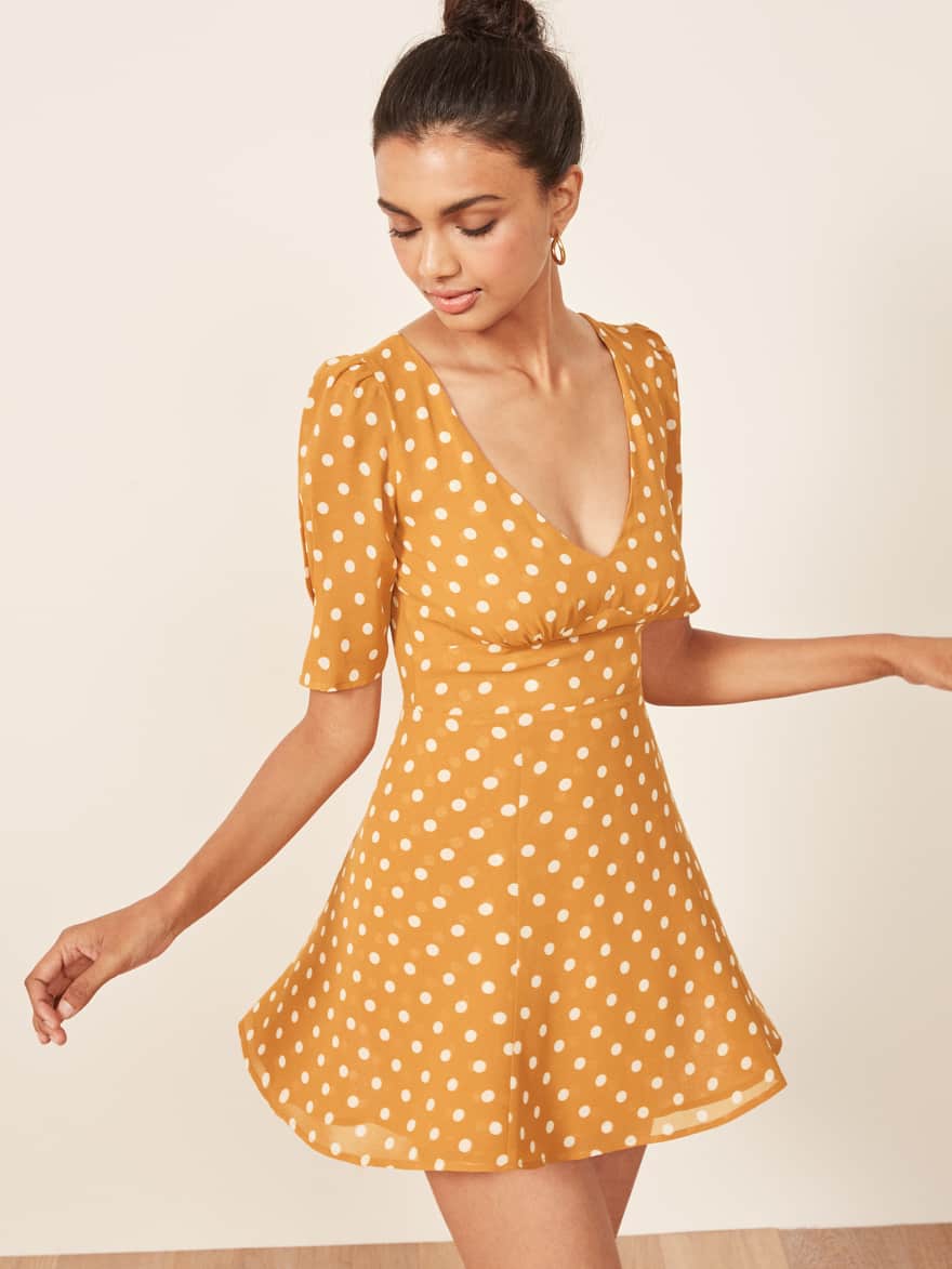polka dot dress reformation