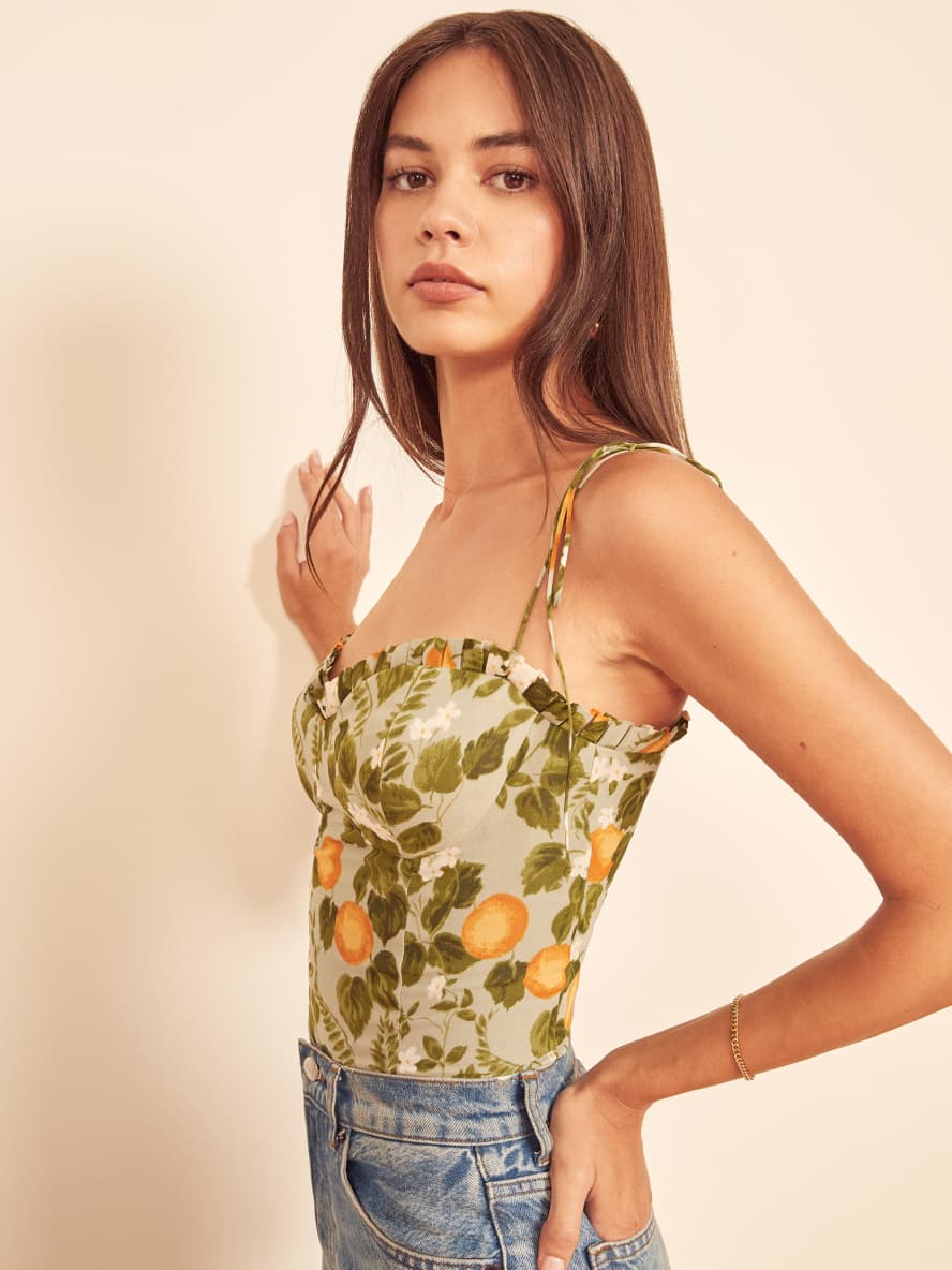 reformation smocked top