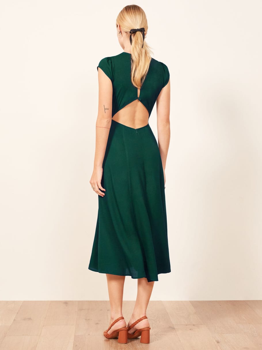 reformation gavin dress emerald