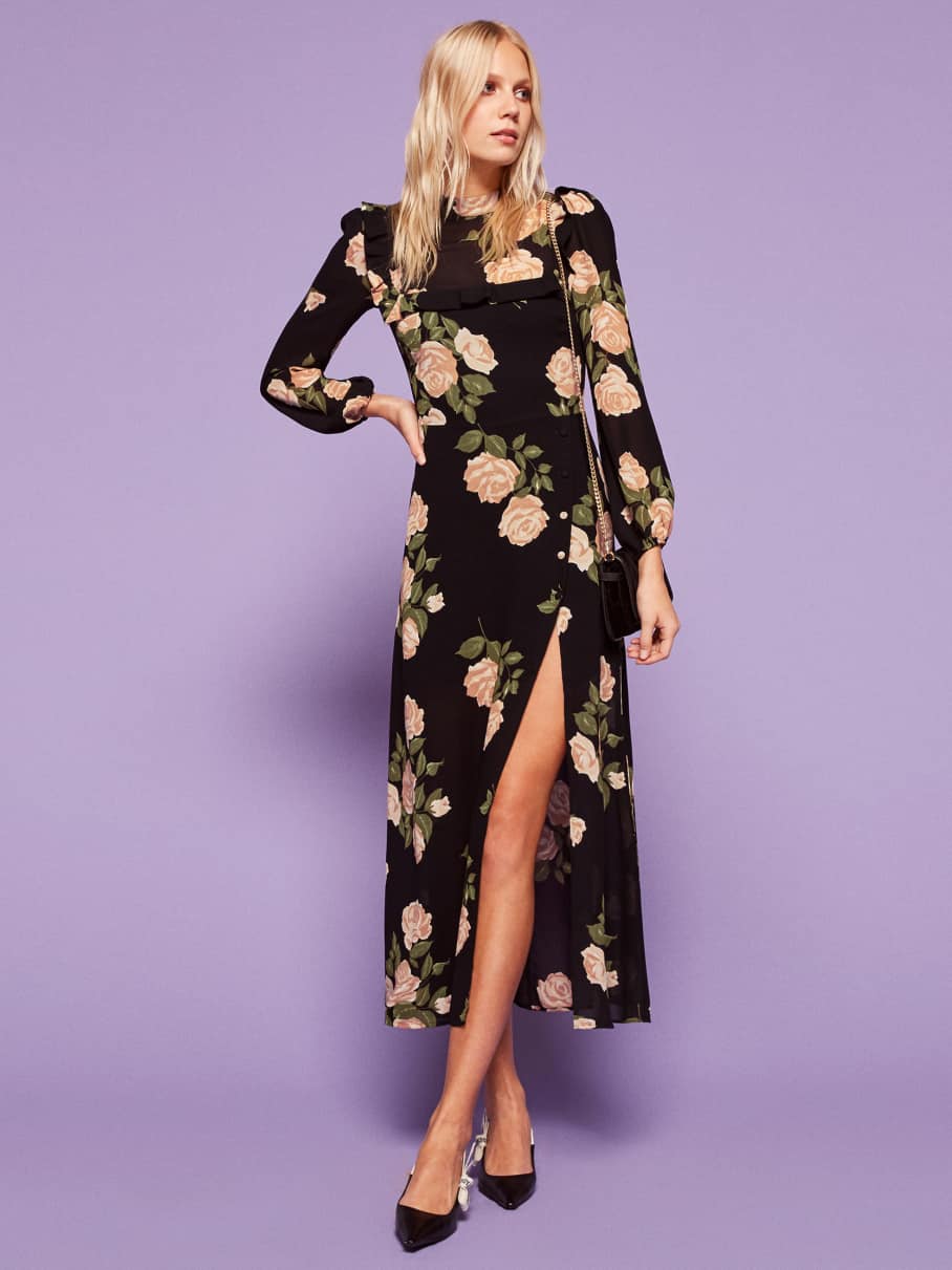 reformation purple dress