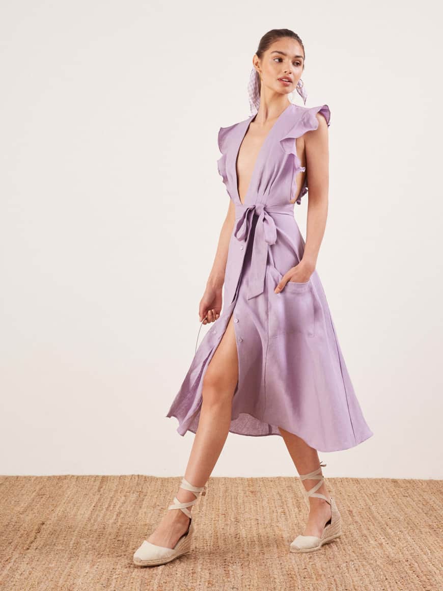 reformation lilac dress