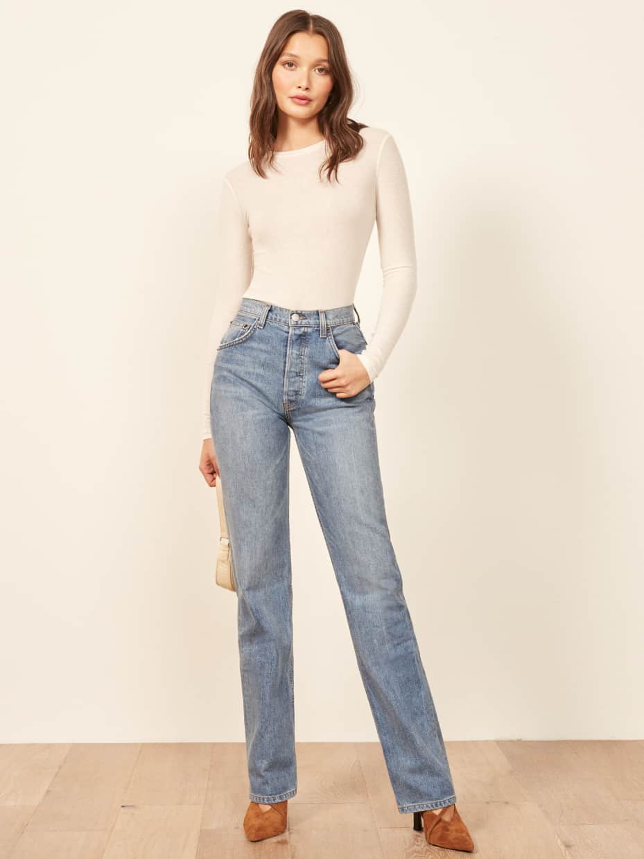 high waisted relaxed jeans