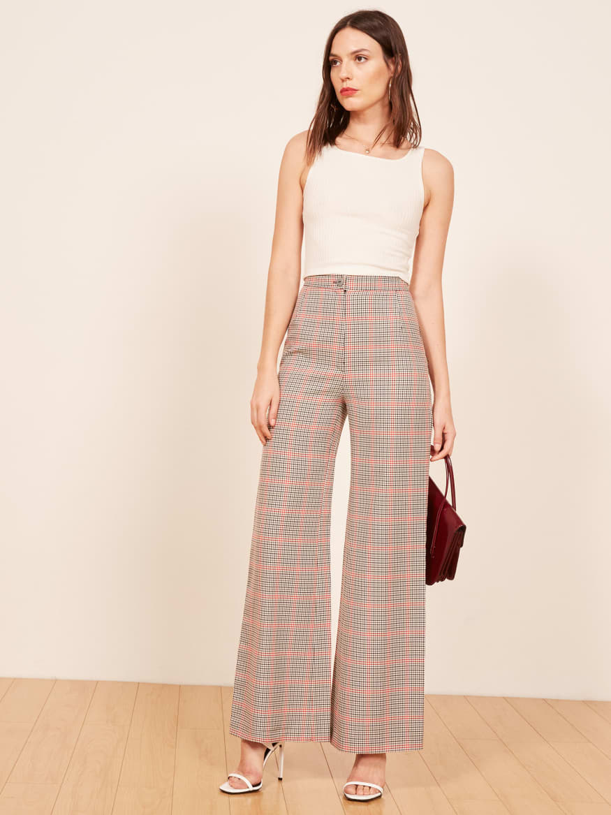 reformation plaid pants