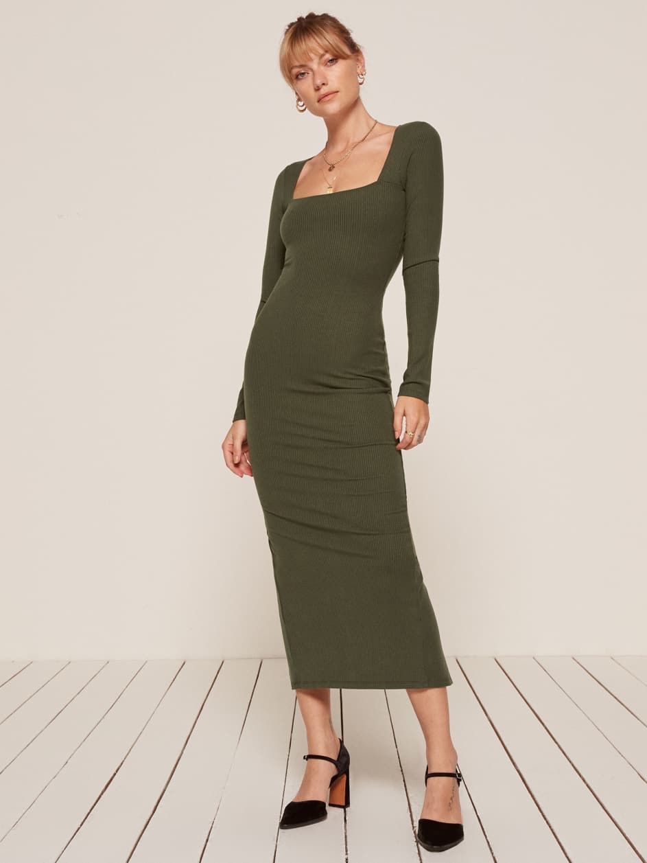 reformation jeans dress