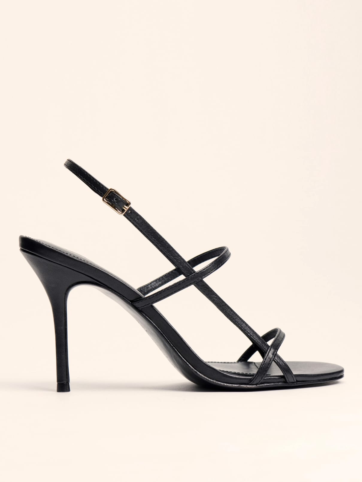 thin strap black sandals