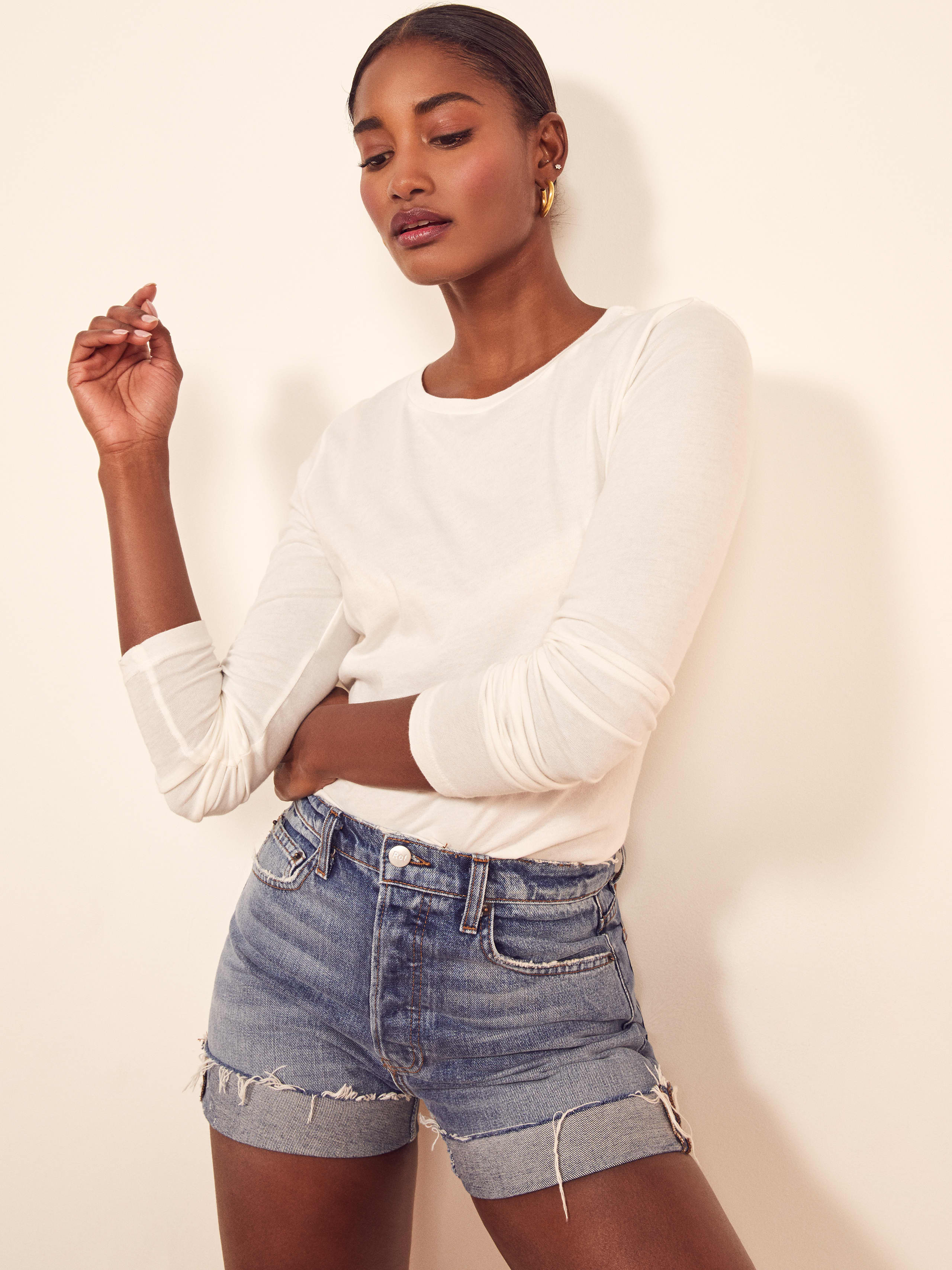 White Eddie Long Sleeve Tee