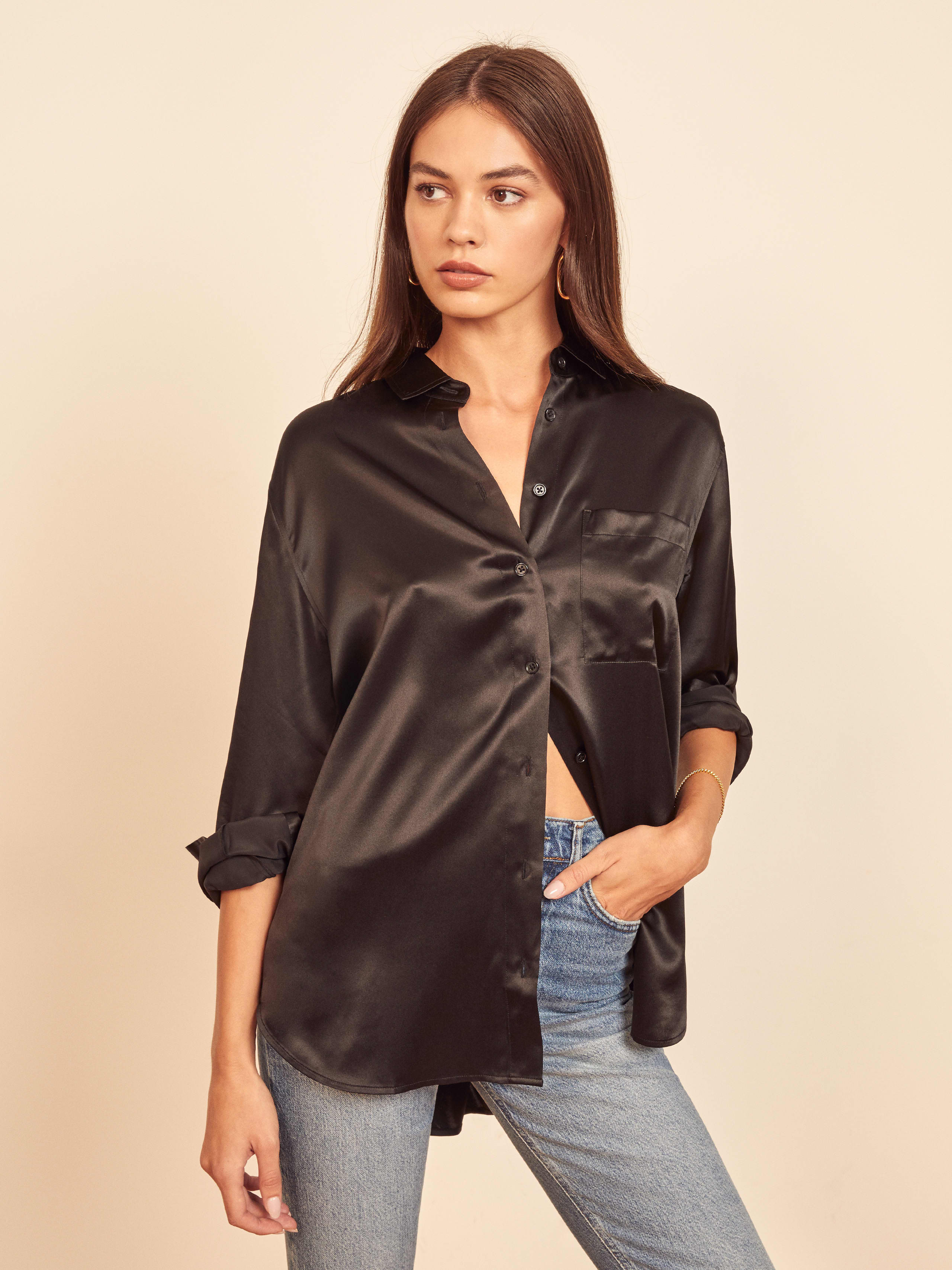 womens zip front blouses