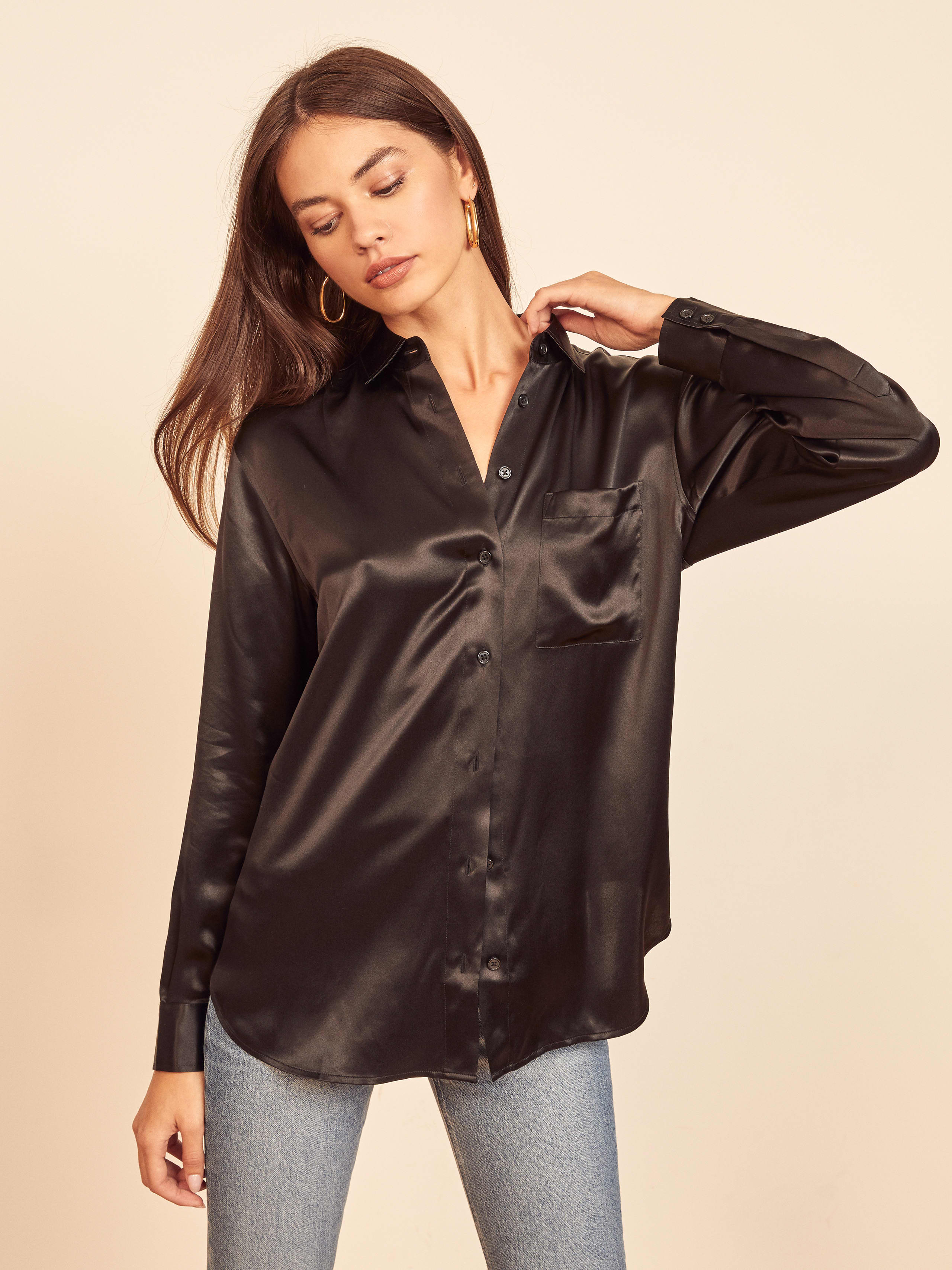 Fiore Top - Long Sleeve Silk | Reformation