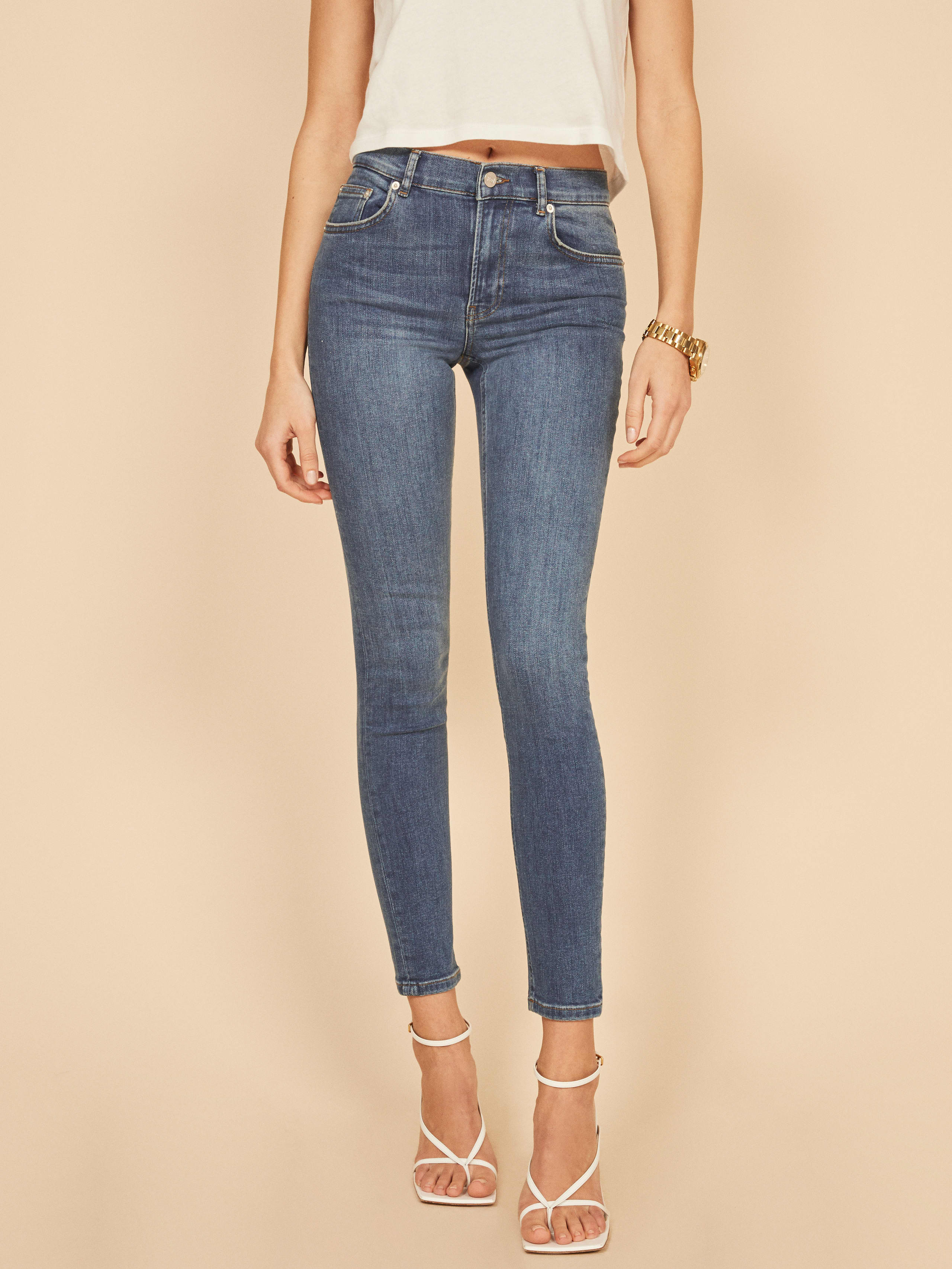 Harper Mid Rise Skinny Jeans - Sustainable Denim | Reformation