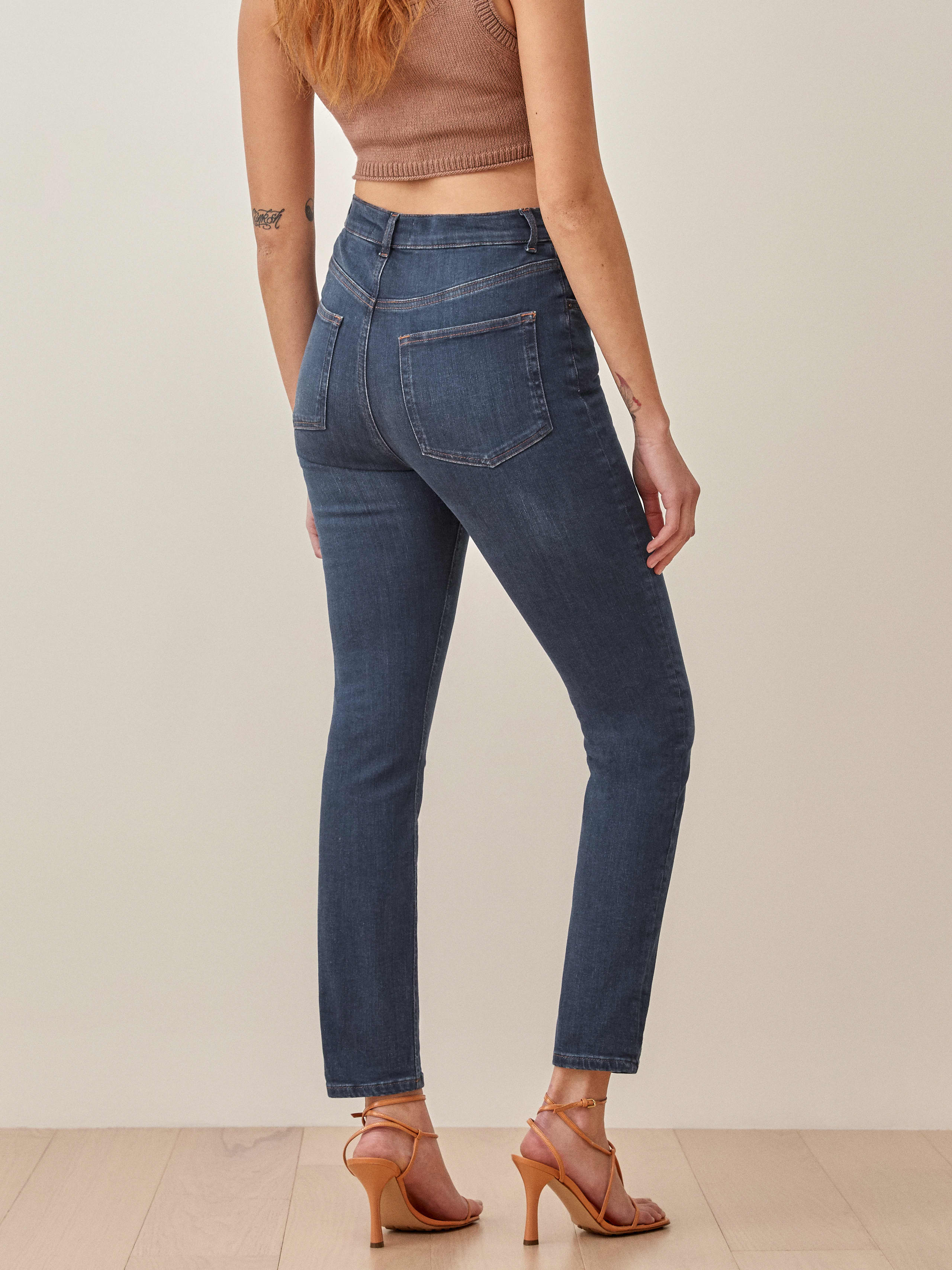 Harper Ultra High Rise Skinny Jeans Sustainable Denim Reformation