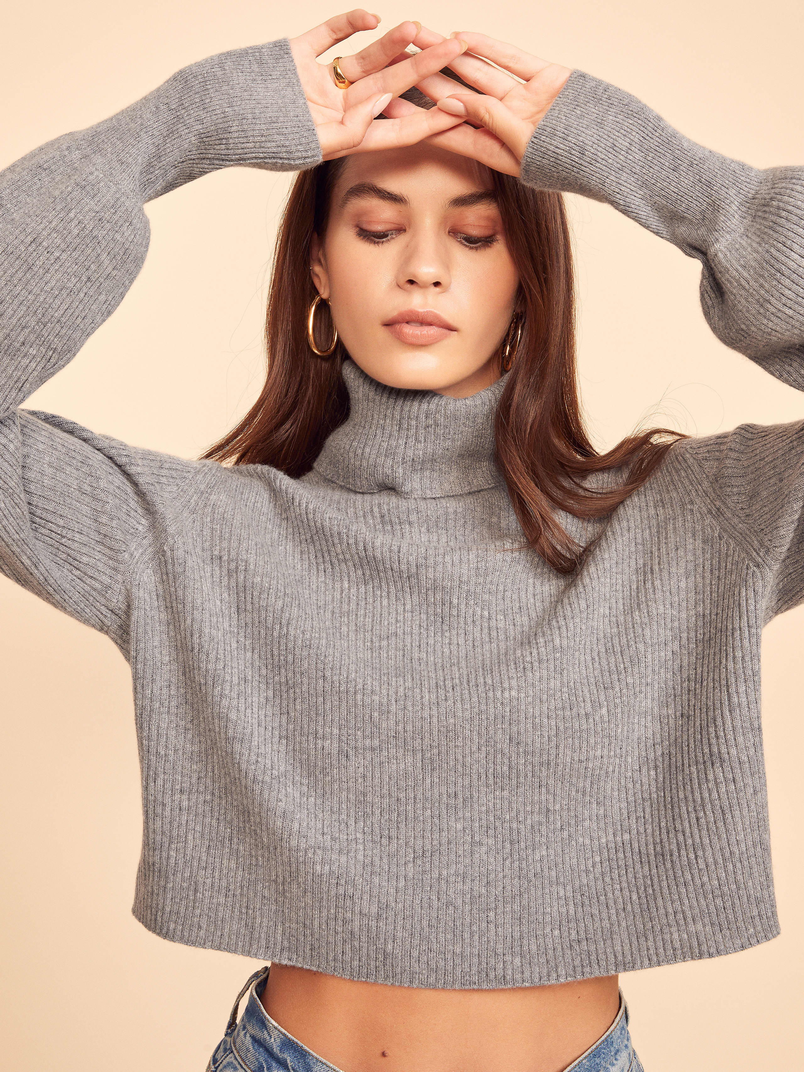 Luisa Cropped Cashmere Sweater Sustainable Sweaters Reformation