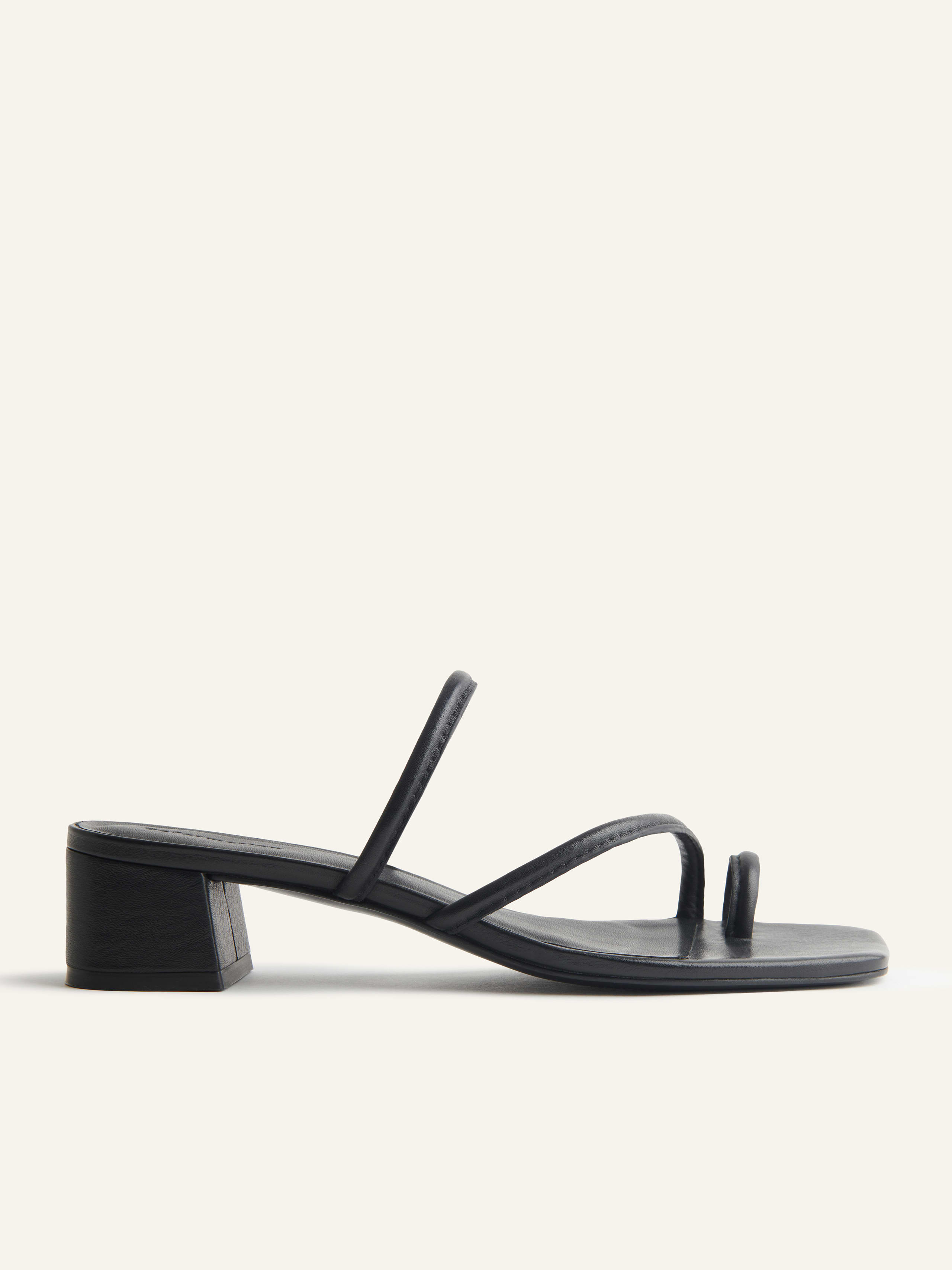 Meena Toe Ring Block Heel Sandal - Leather Sustainable Shoes | Reformation