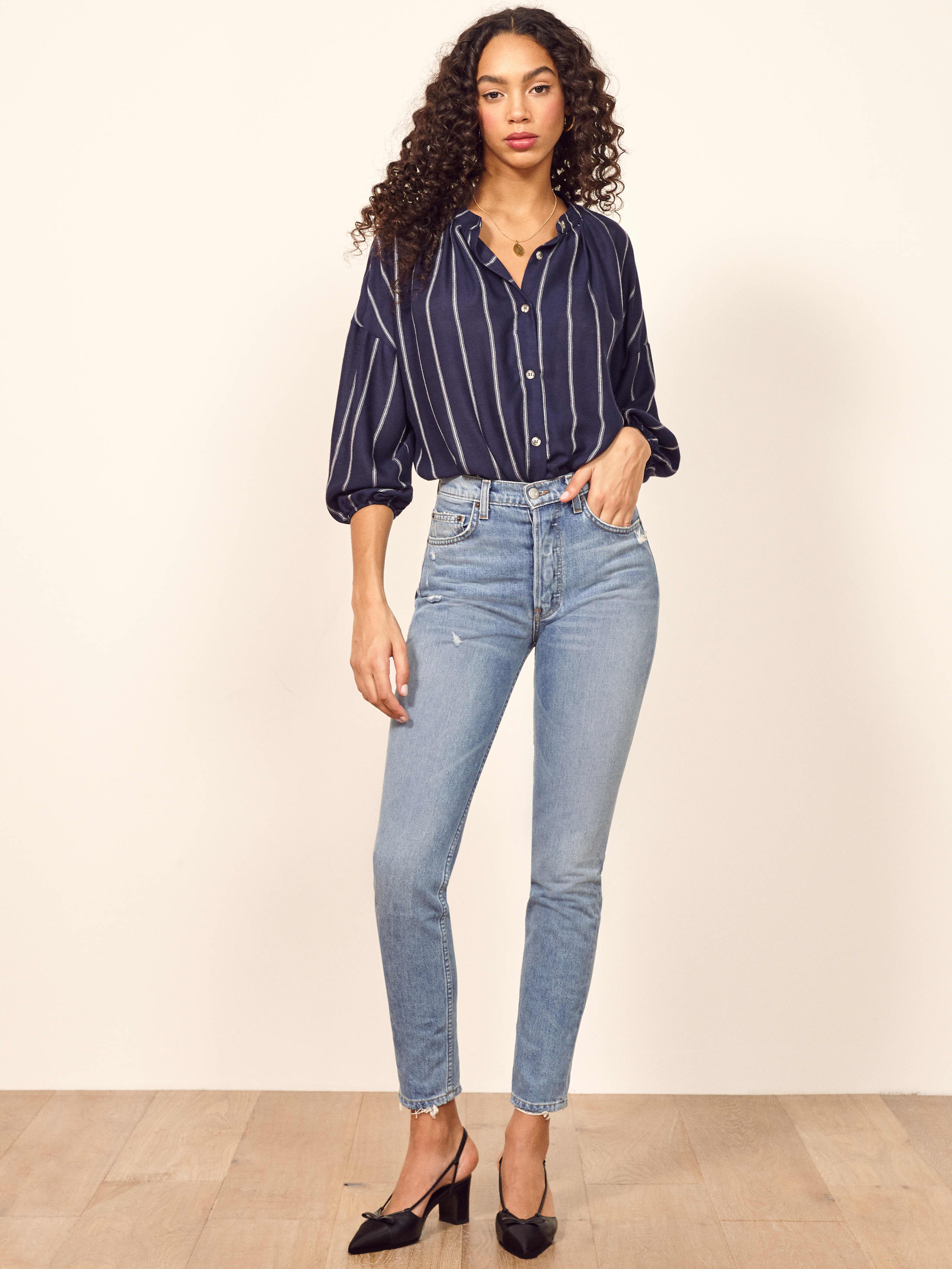 reformation high and skinny jean