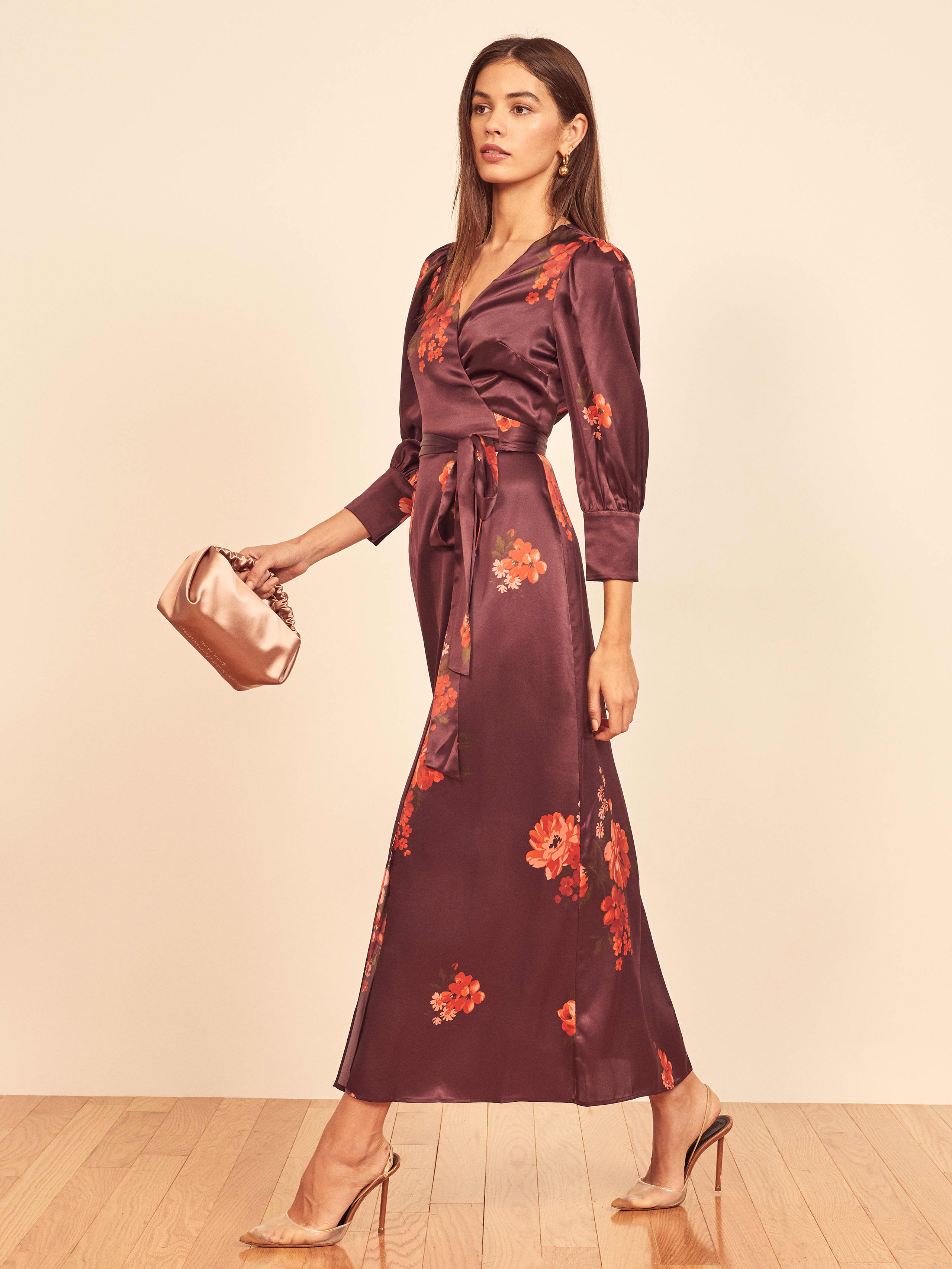 Merrick Dress - Long Sleeve Midi Silk | Reformation