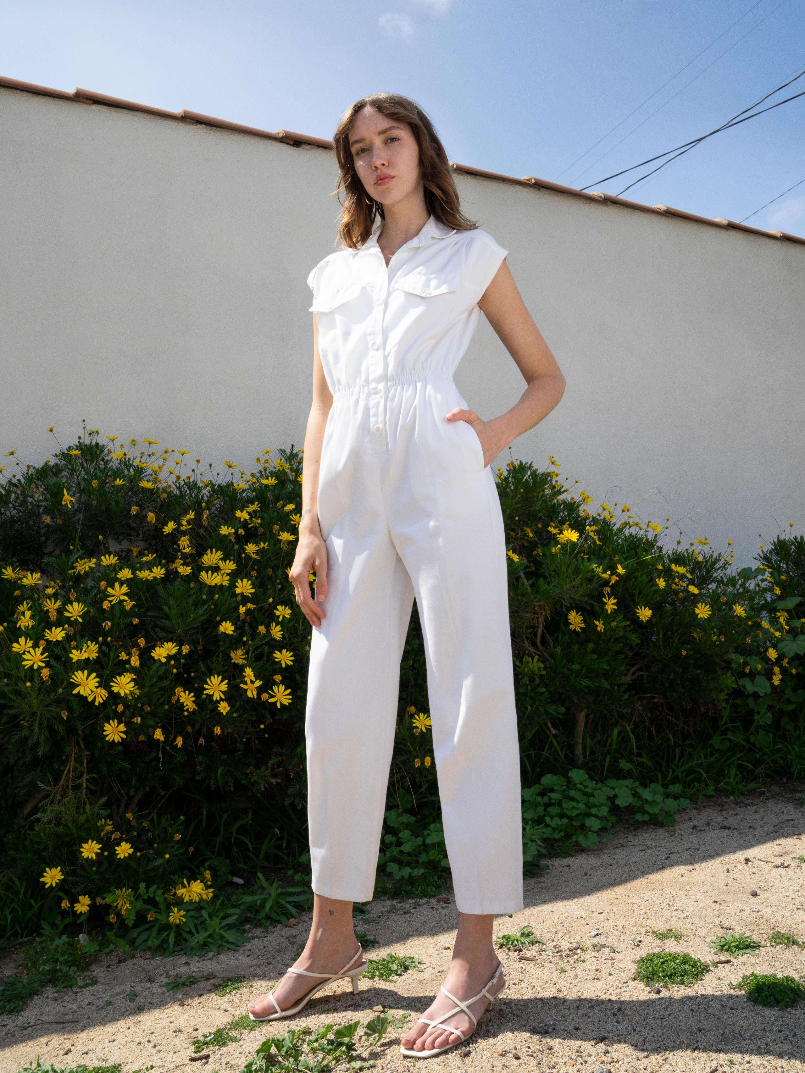 white vintage jumpsuit