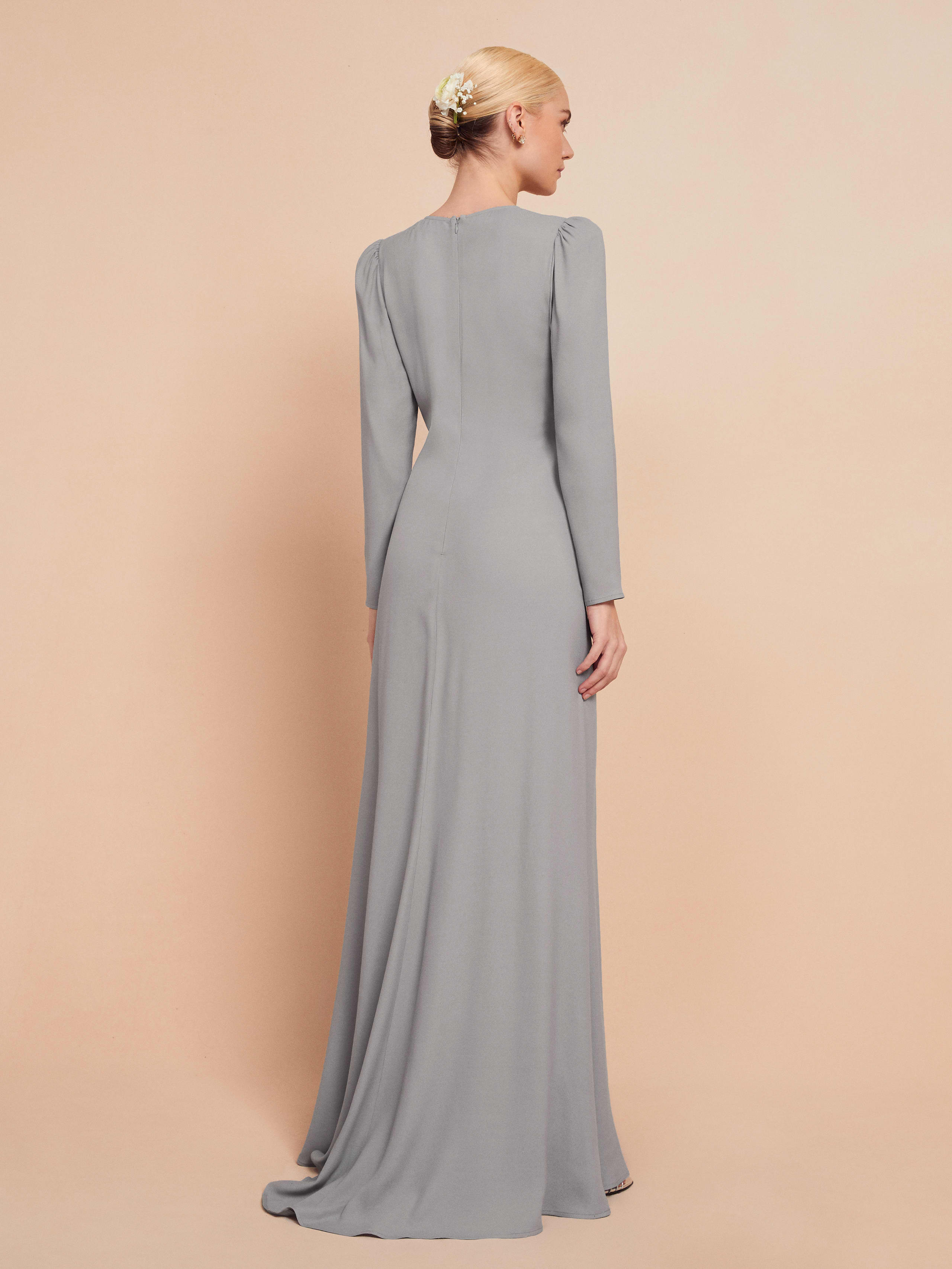 Gatsby Dress Long Sleeve Bridal Crepe Reformation