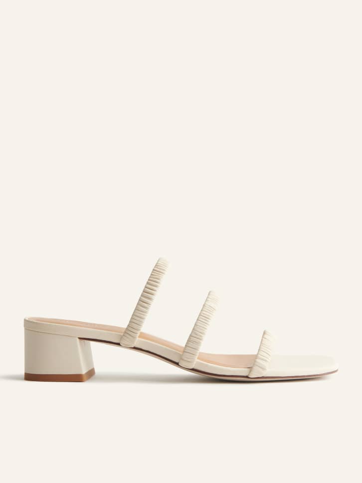 strappy block heel mules