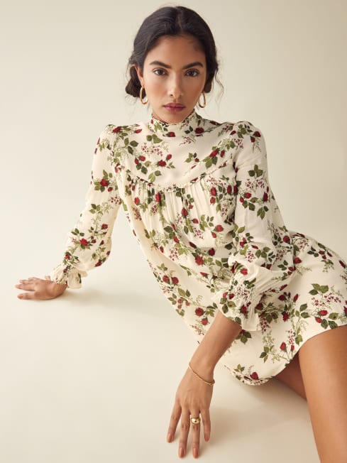 reformation yellow floral dress