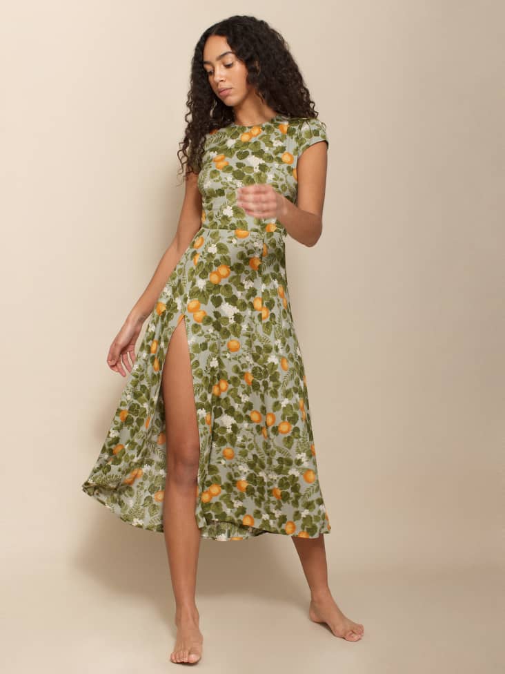 reformation embry dress orange grove