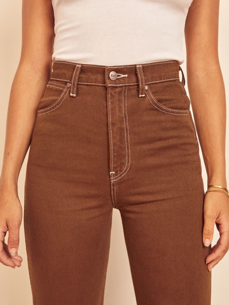 brown denim pants